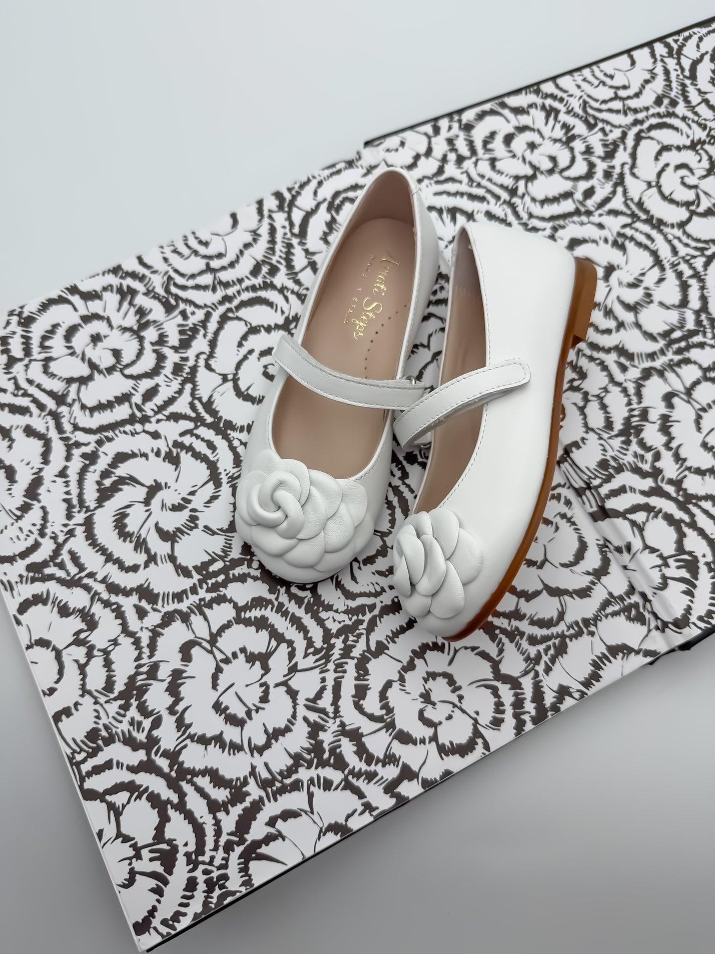 Camille- White Leather Mary Jane Shoes - Amati Steps