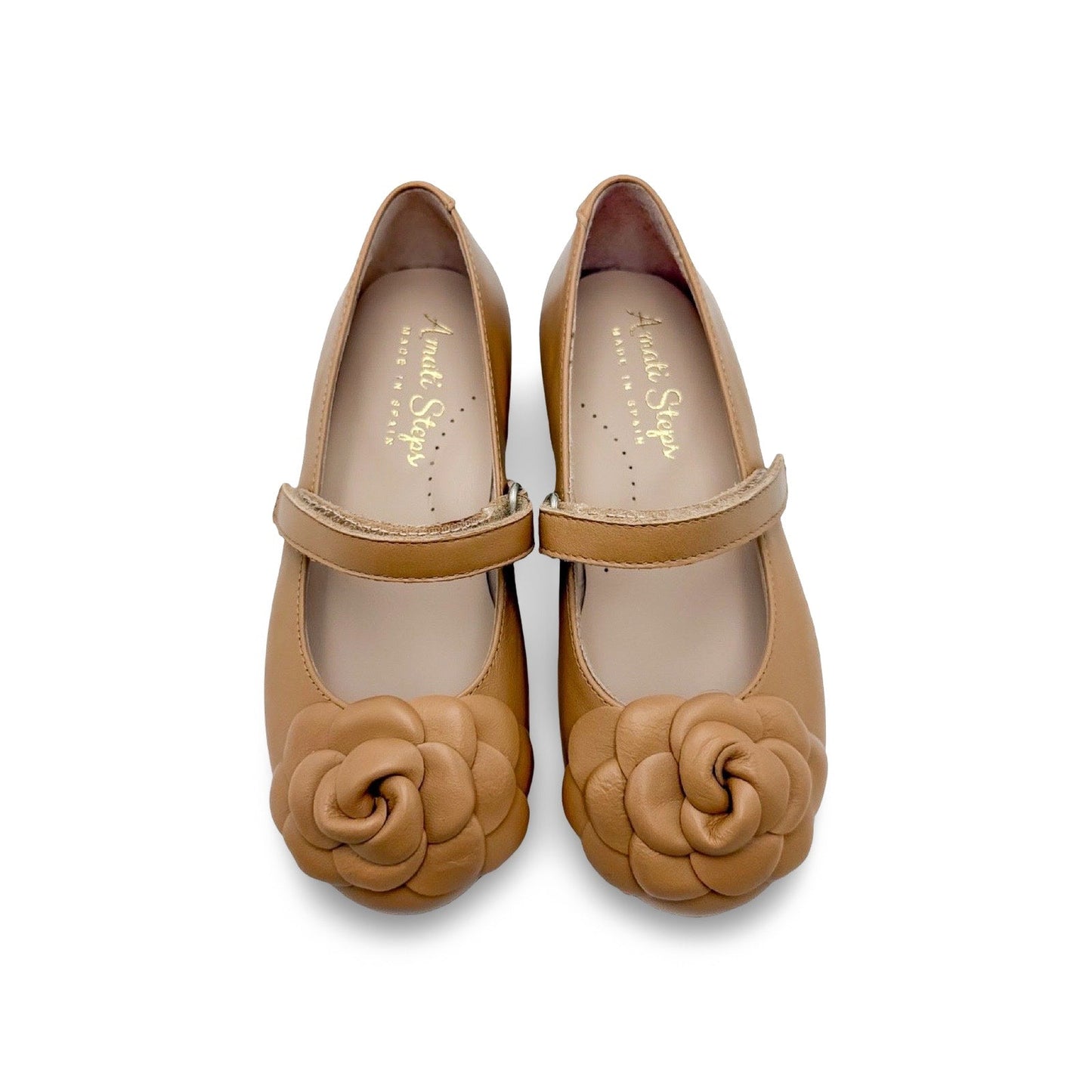 Camille- Tan Leather Mary Jane Shoes - Amati Steps