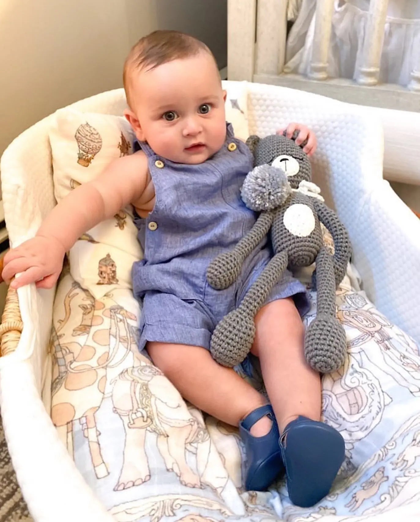 Alex-Navy Leather T-Bar Baby Shoes - Amati Steps