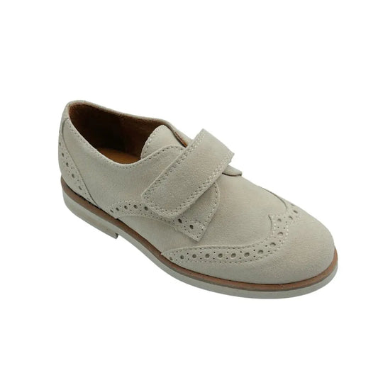 Alexander- Beige Suede Boy Dress Shoes - Amati Steps