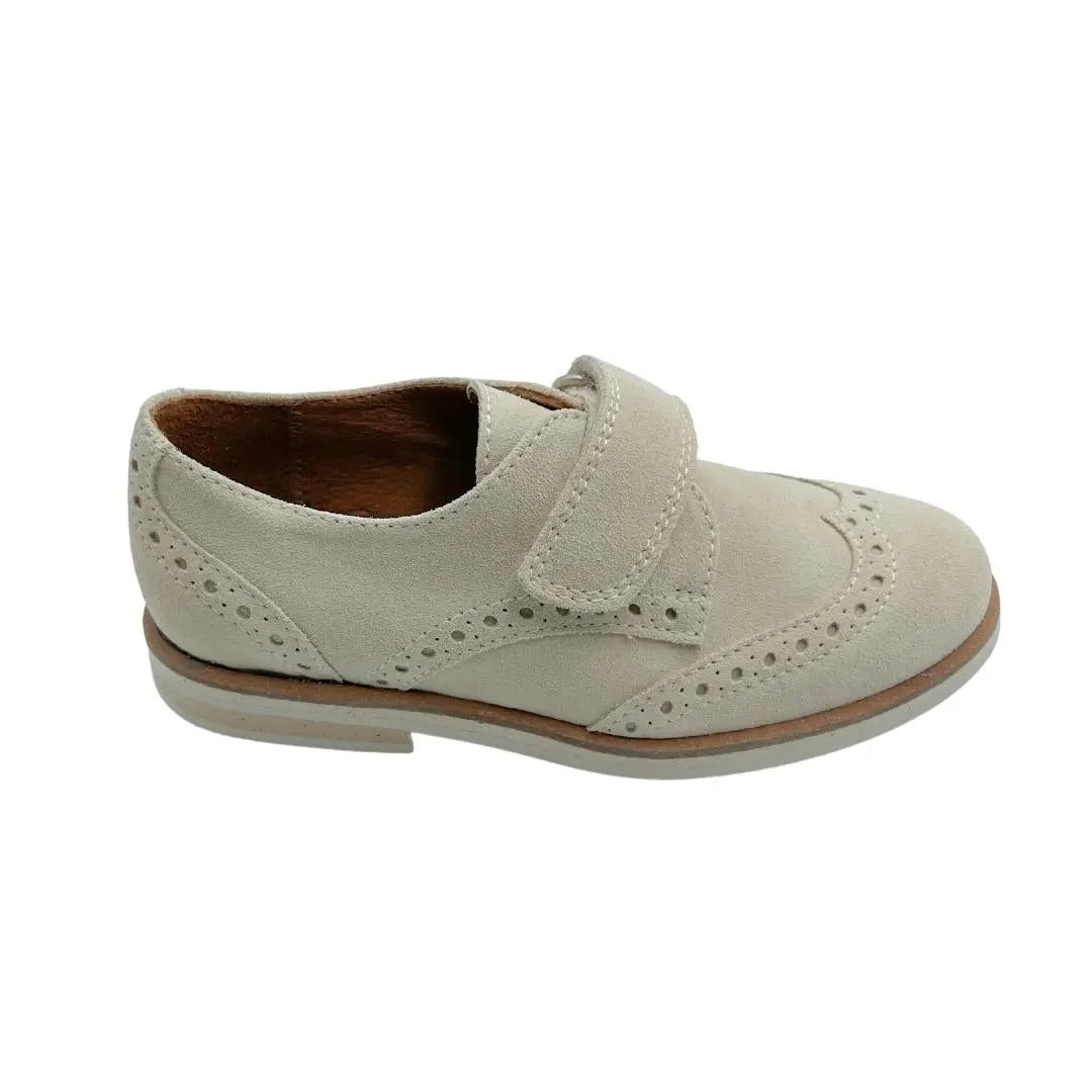 Alexander- Beige Suede Boy Dress Shoes - Amati Steps