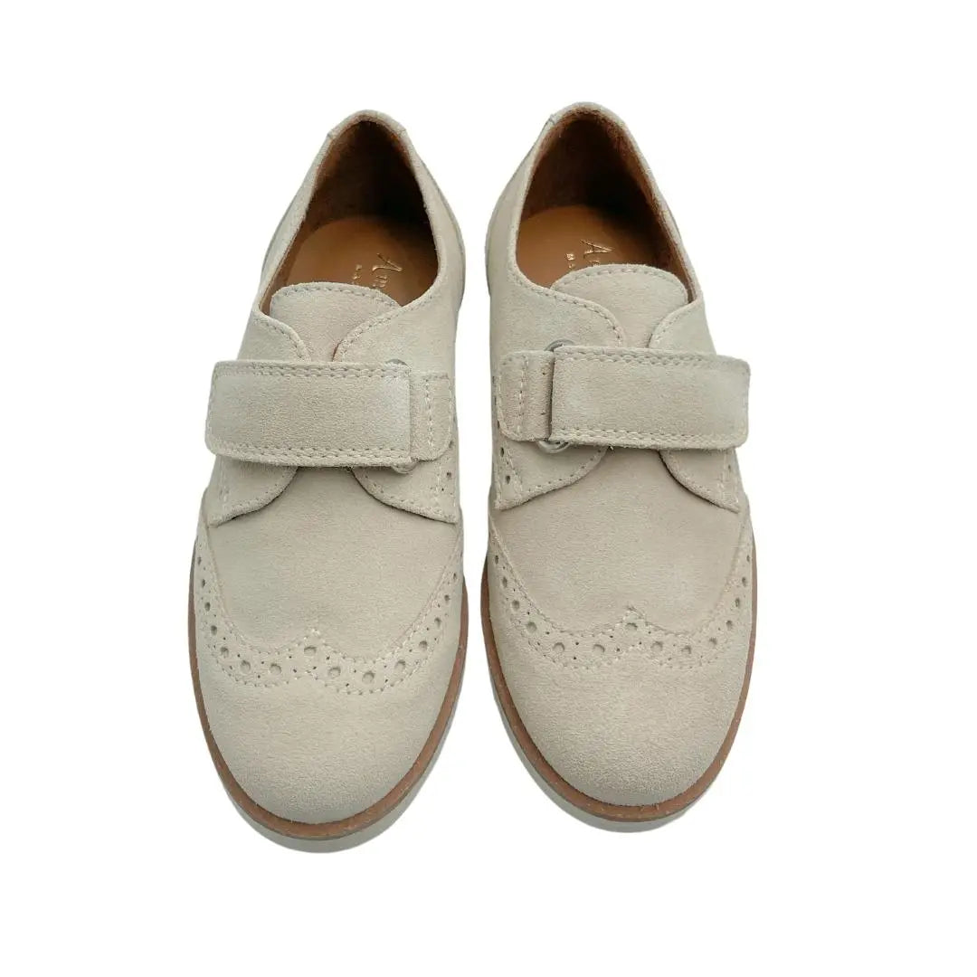 Alexander- Beige Suede Boy Dress Shoes - Amati Steps