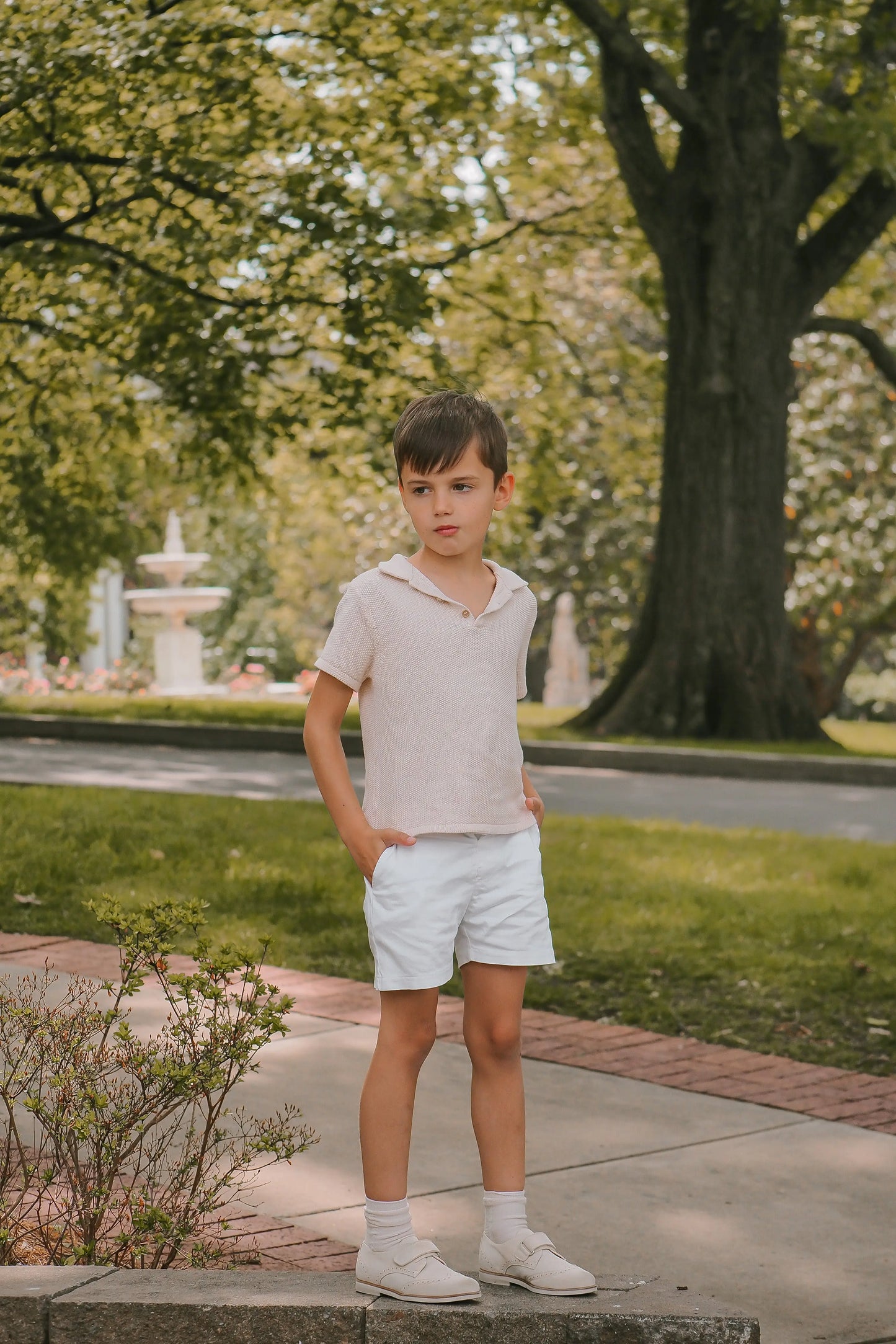 Alexander- Beige Suede Boy Dress Shoes - Amati Steps