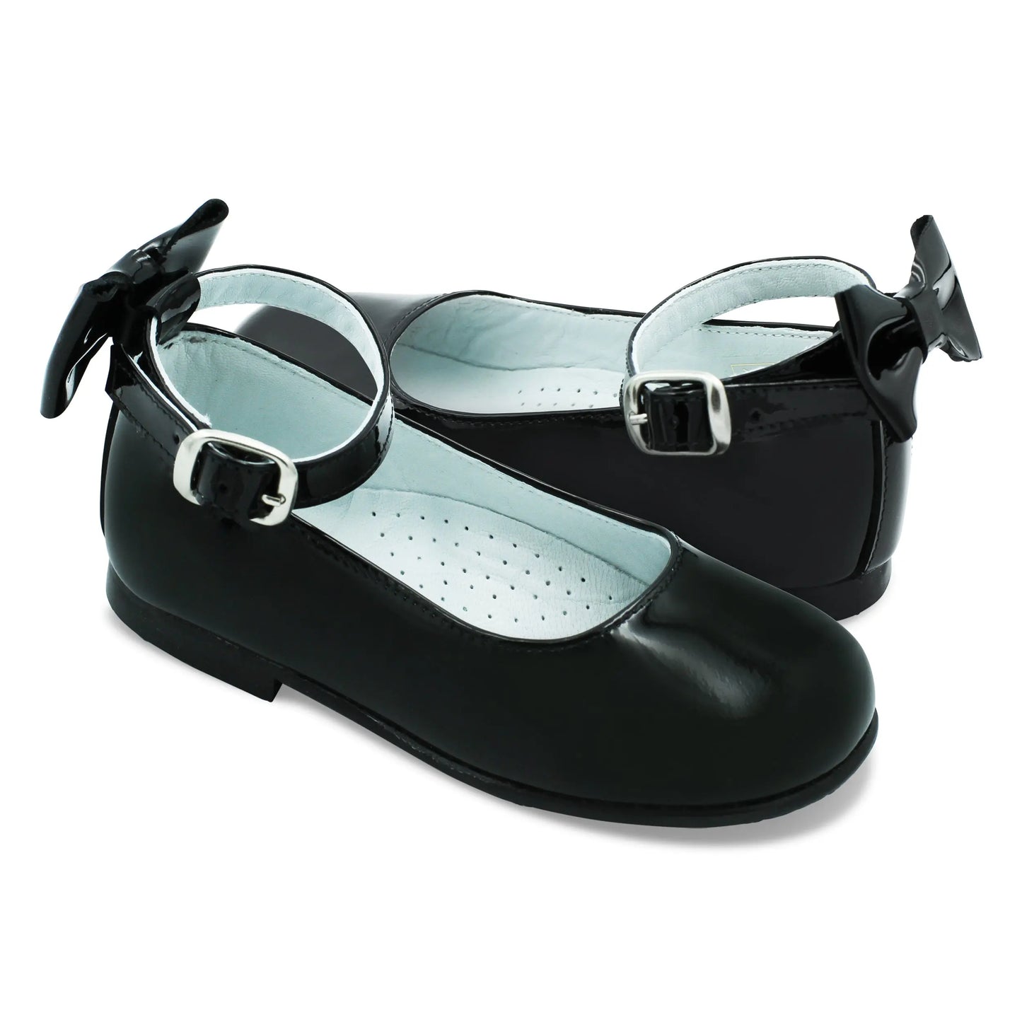 Ava - Black Patent Leather Mary Jane Shoes - Amati Steps