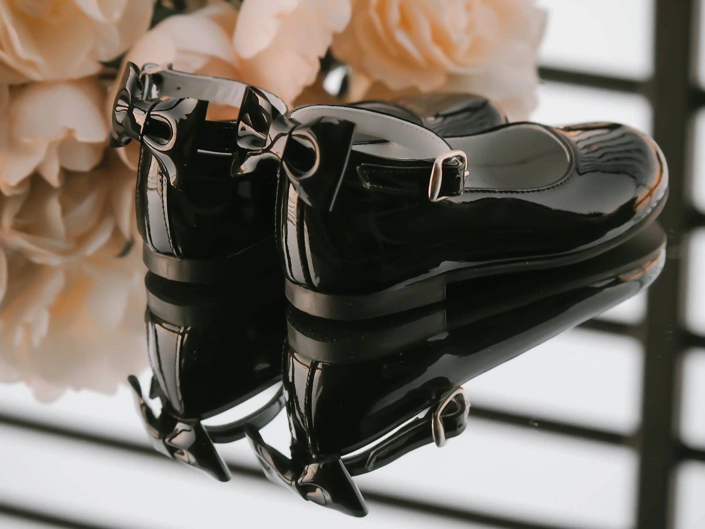 Ava - Black Patent Leather Mary Jane Shoes - Amati Steps