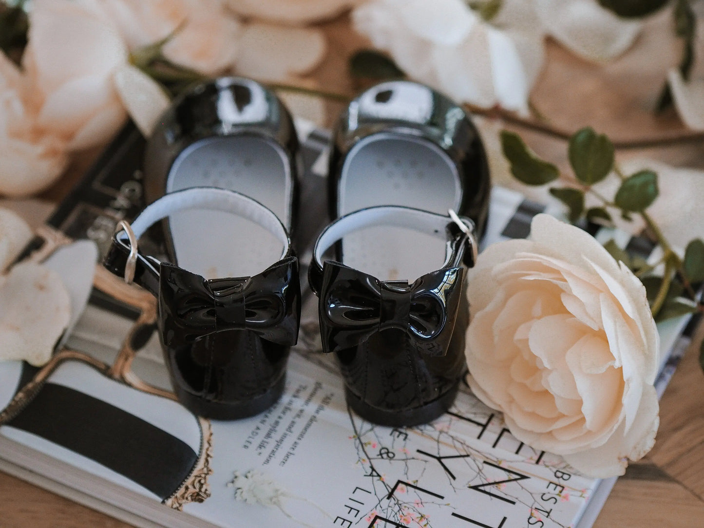 Ava - Black Patent Leather Mary Jane Shoes - Amati Steps