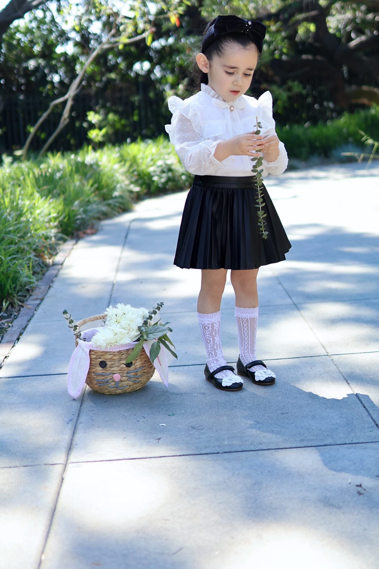 Camille- Black/White Leather Mary Jane Shoes - Amati Steps