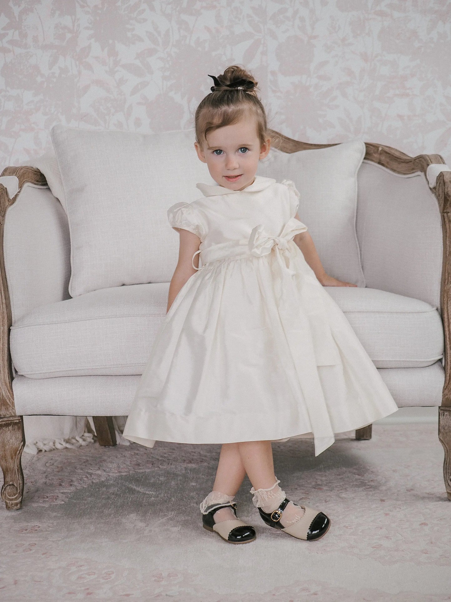 Coco- Light Beige/Black Leather Mary Jane Shoes - Amati Steps