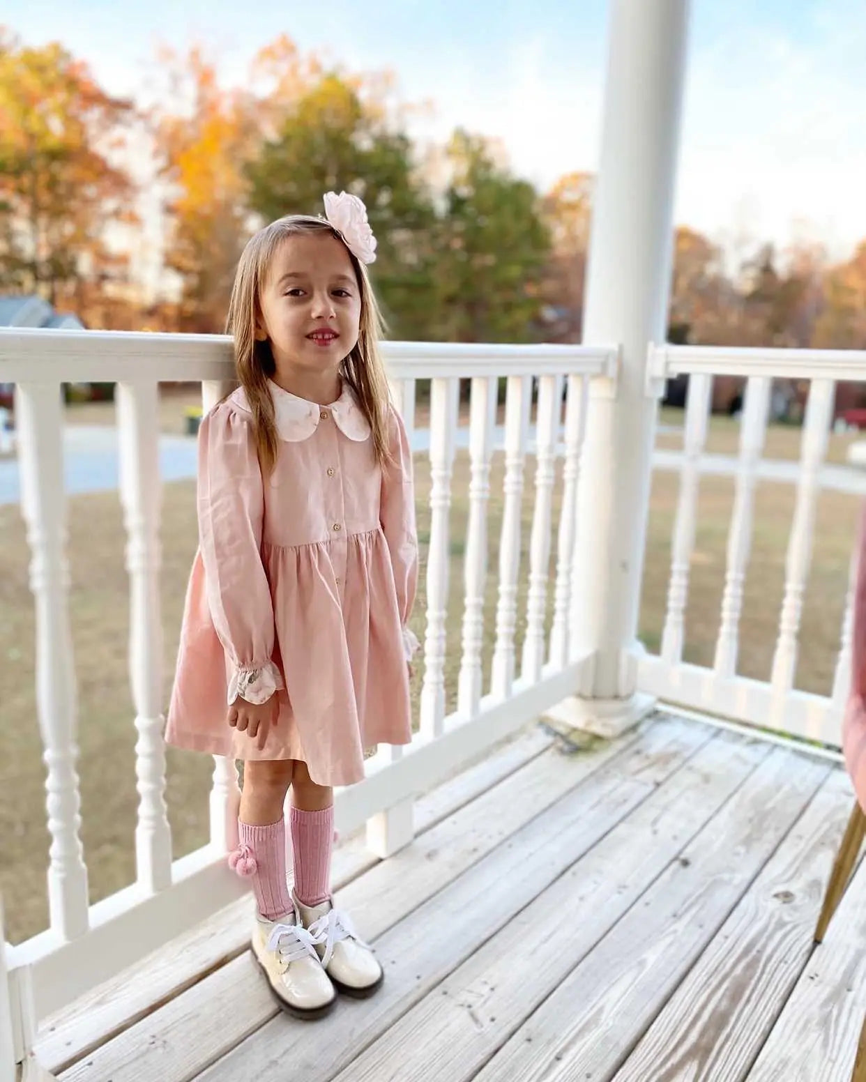 CÓNDOR Warm Cotton Rib Knee-High Socks With Pompoms- Pale Pink - Amati Steps