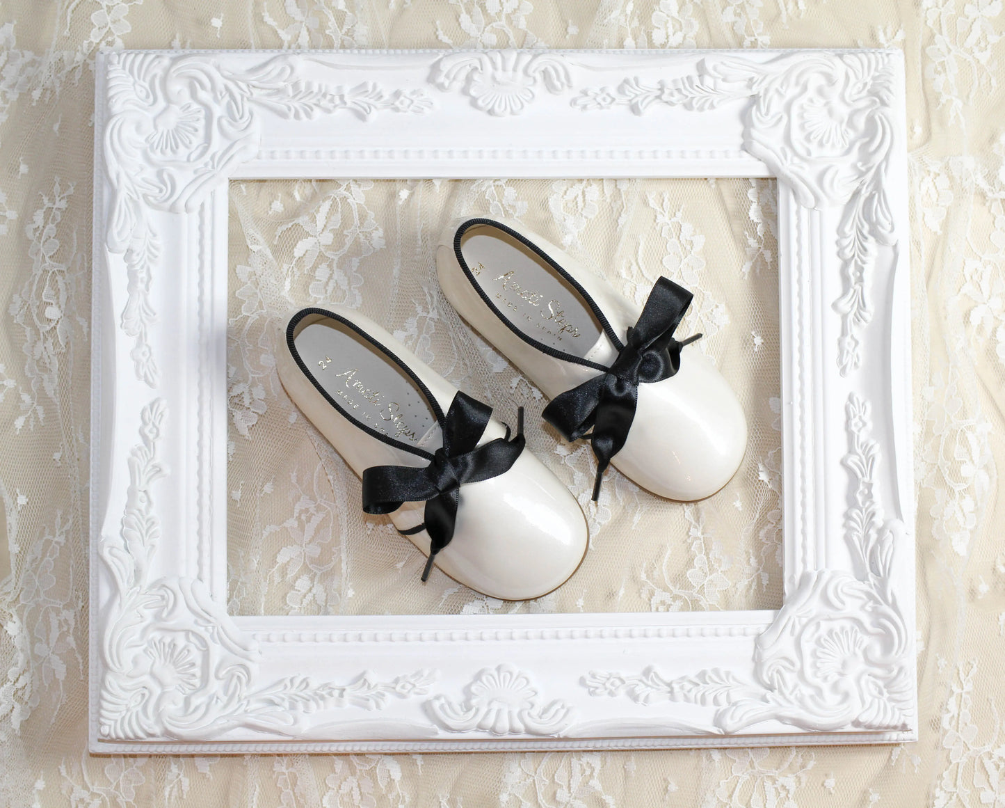 Camilla- Ivory Patent Leather Shoes - Amati Steps