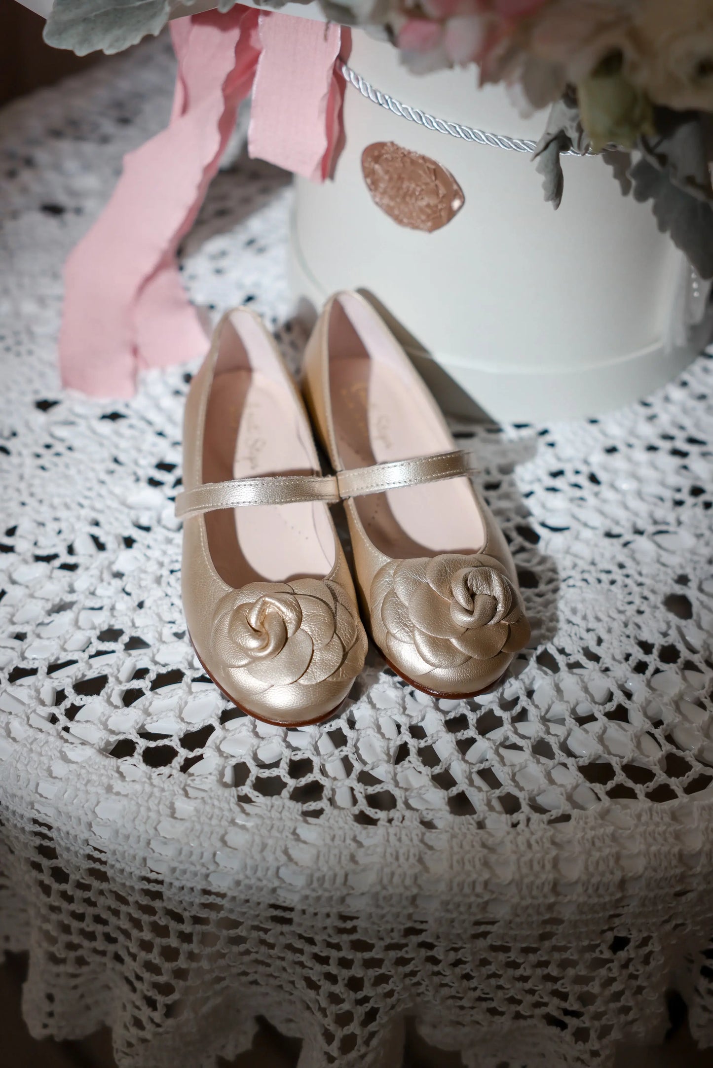 Camille- Gold Leather Mary Jane Shoes - Amati Steps