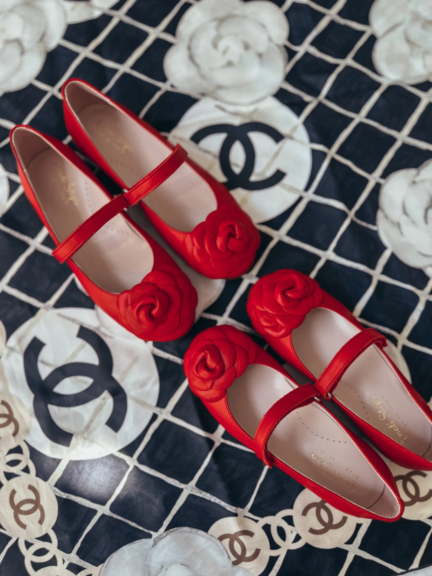 Camille- Red Leather Mary Jane Shoes - Amati Steps