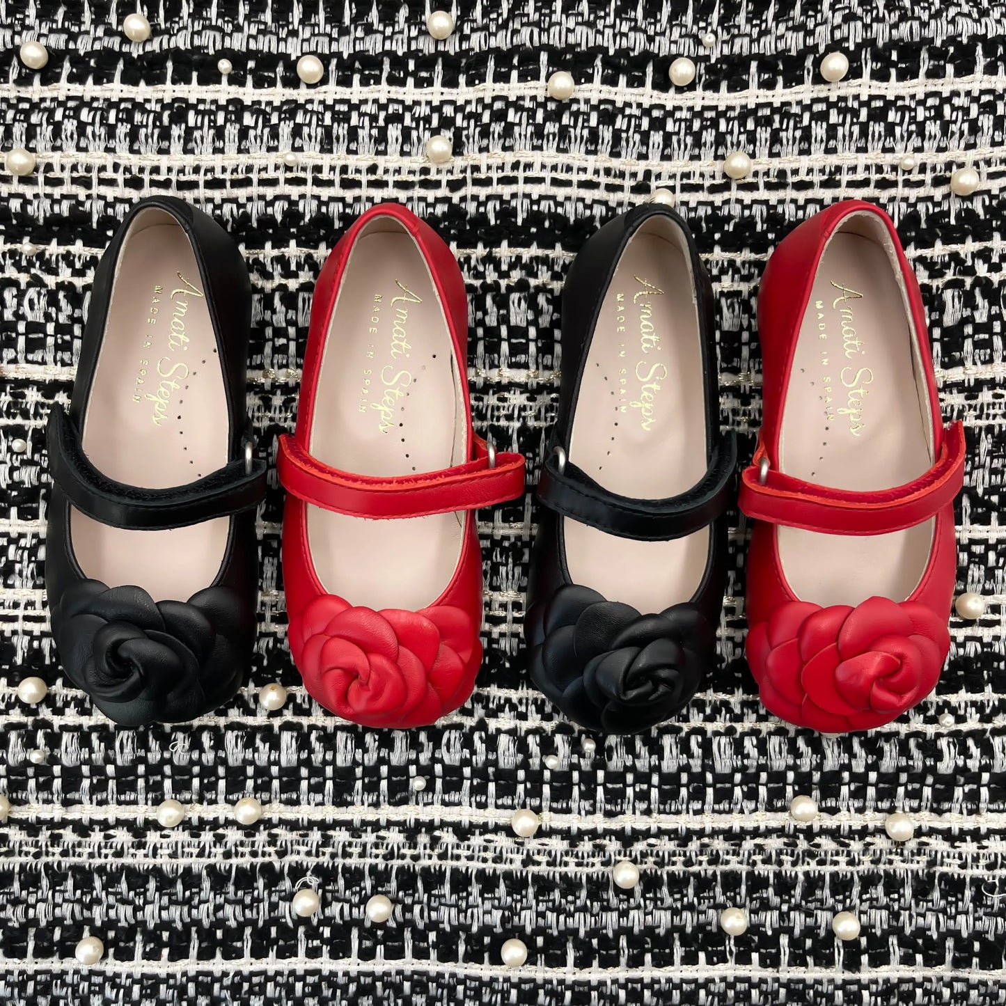Camille- Red Leather Mary Jane Shoes - Amati Steps