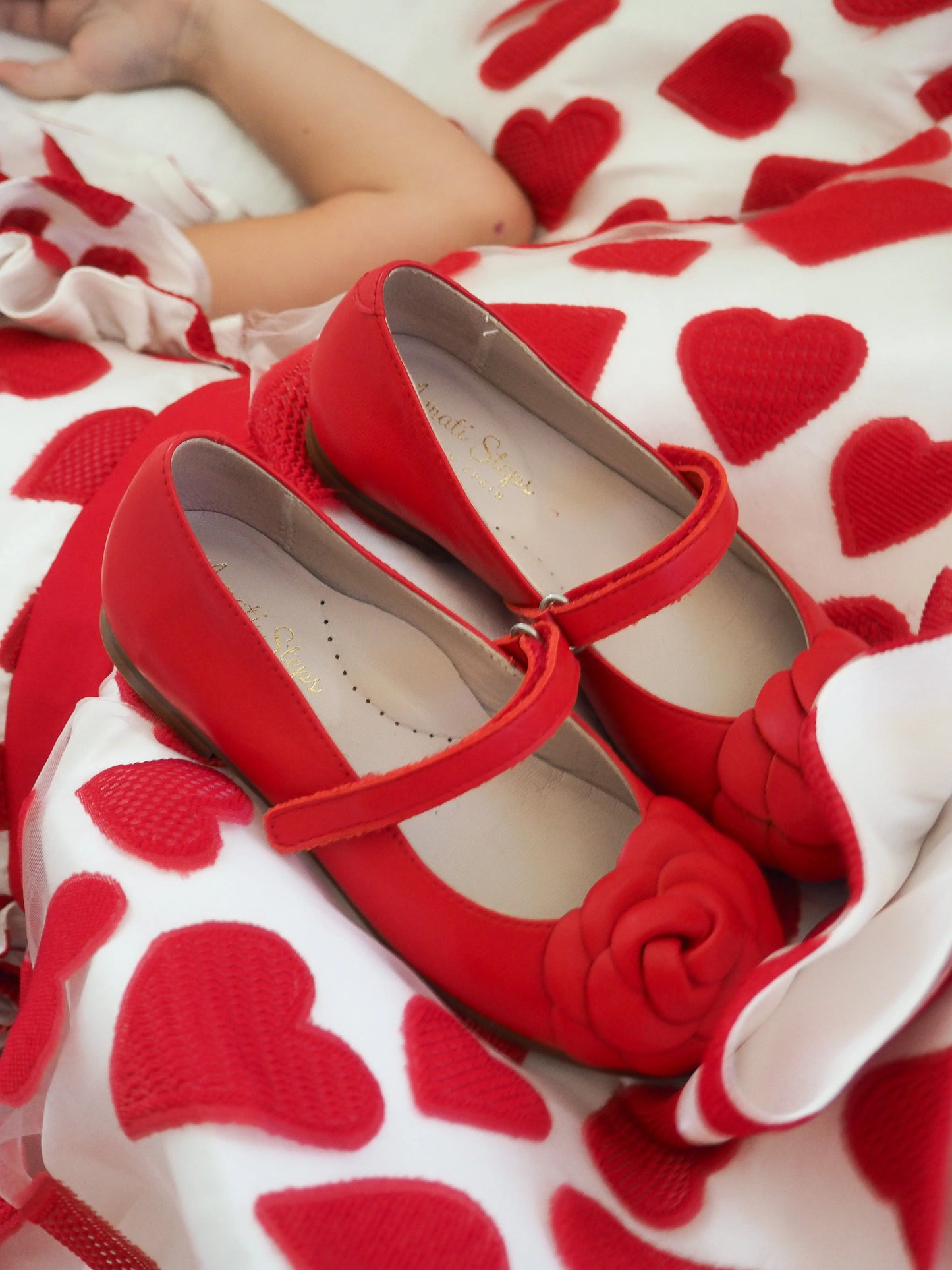 Camille- Red Leather Mary Jane Shoes - Amati Steps