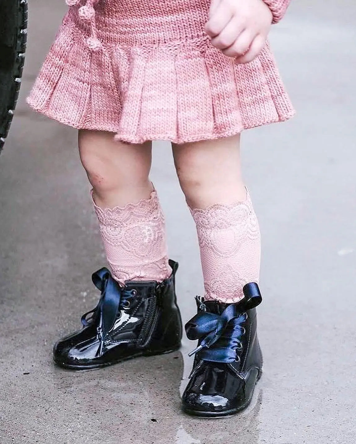 Celina- Dark Navy Patent Leather Boots - Amati Steps