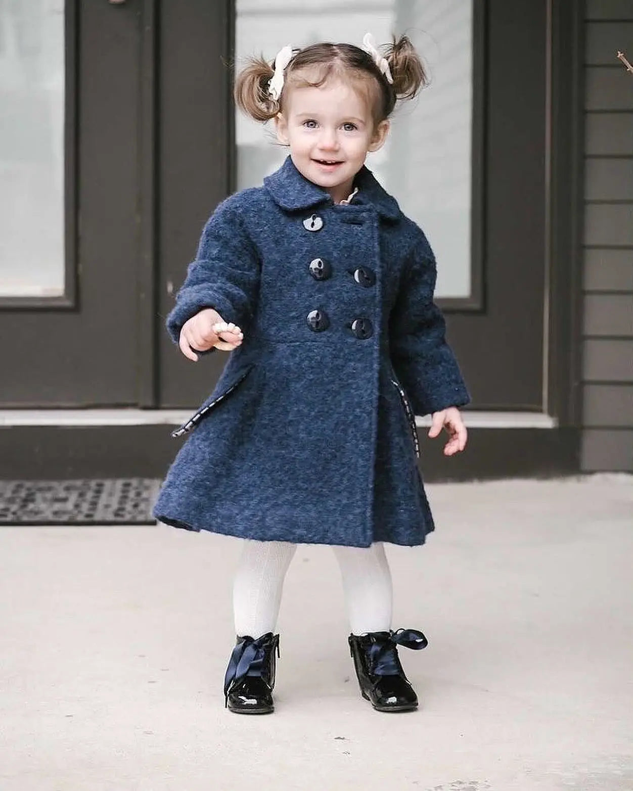 Celina- Dark Navy Patent Leather Boots - Amati Steps