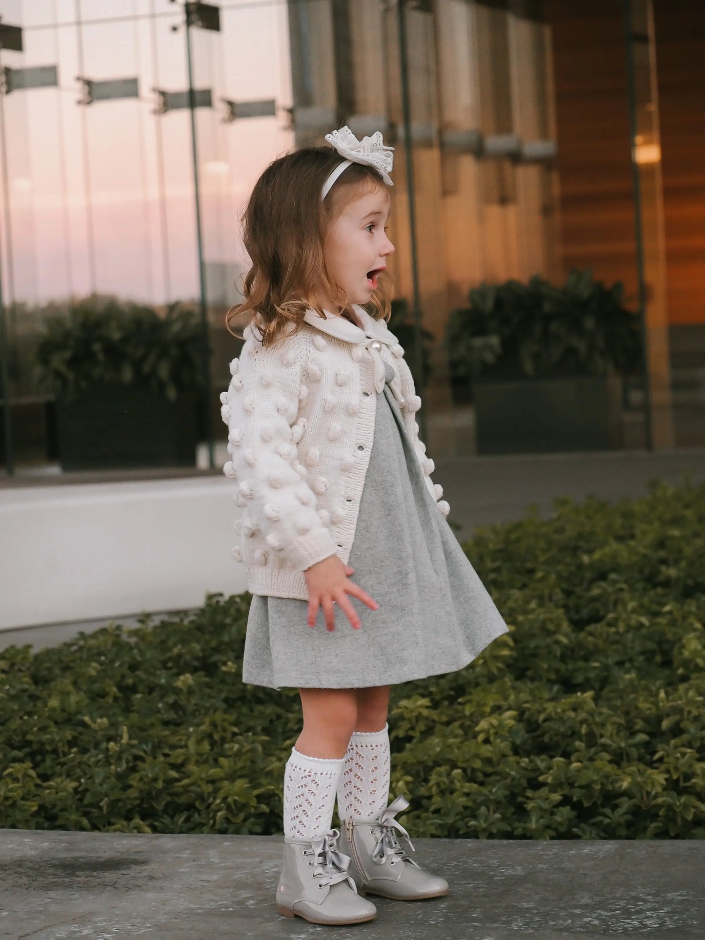 Celina - Grey Patent Leather Boots - Amati Steps