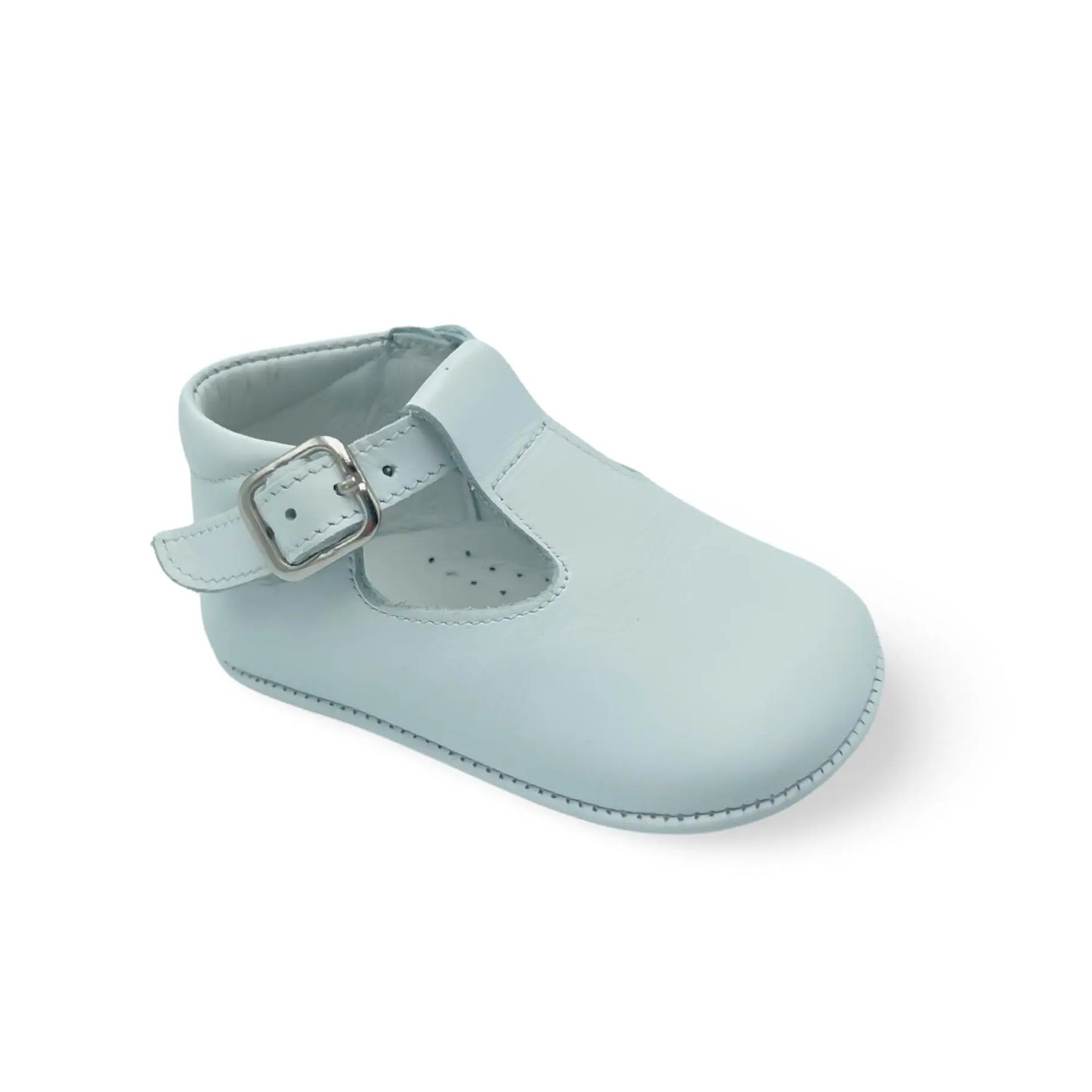 Charlie- White Leather Baby T-Bar Shoes - Amati Steps