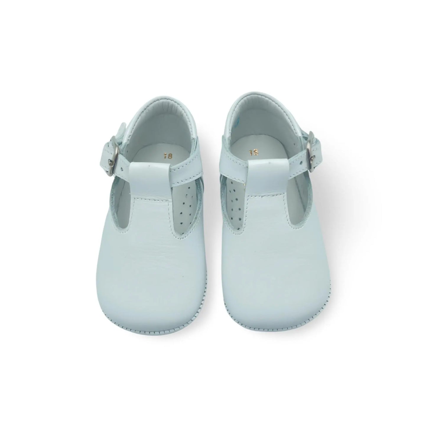 Charlie- White Leather Baby T-Bar Shoes - Amati Steps