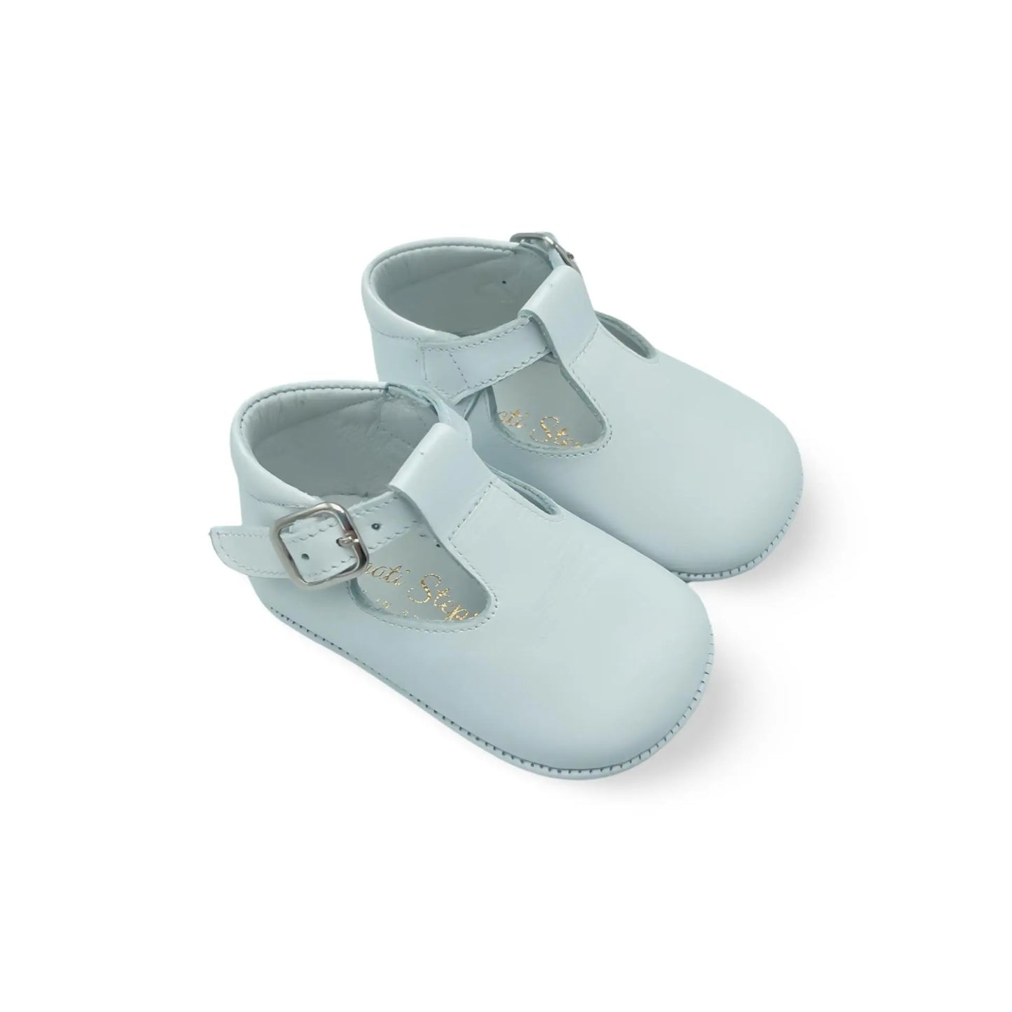 Charlie- White Leather Baby T-Bar Shoes - Amati Steps