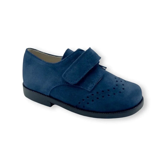 Christian- Navy Suede Boy Dress Shoes - Amati Steps