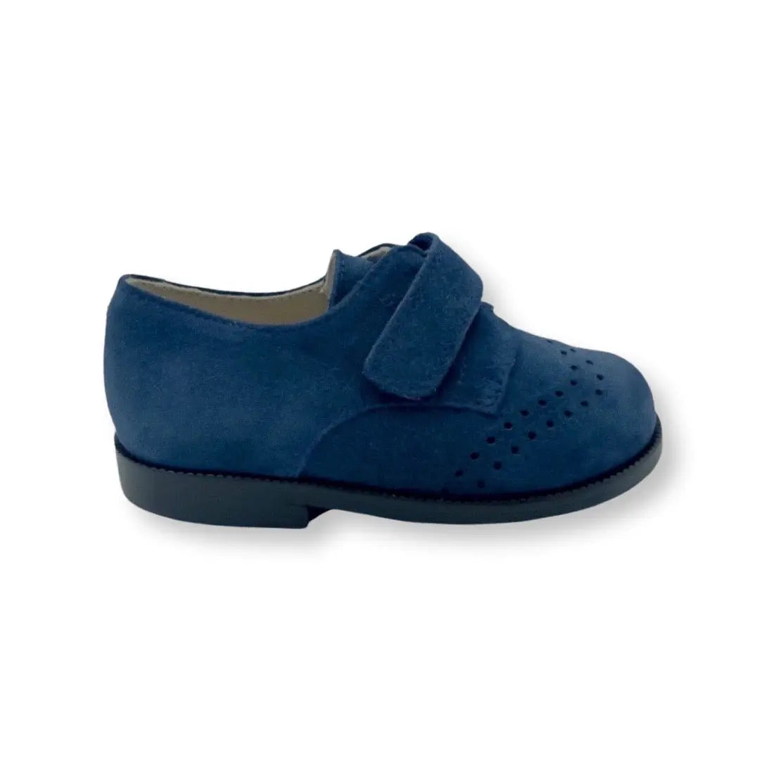 Christian- Navy Suede Boy Dress Shoes - Amati Steps