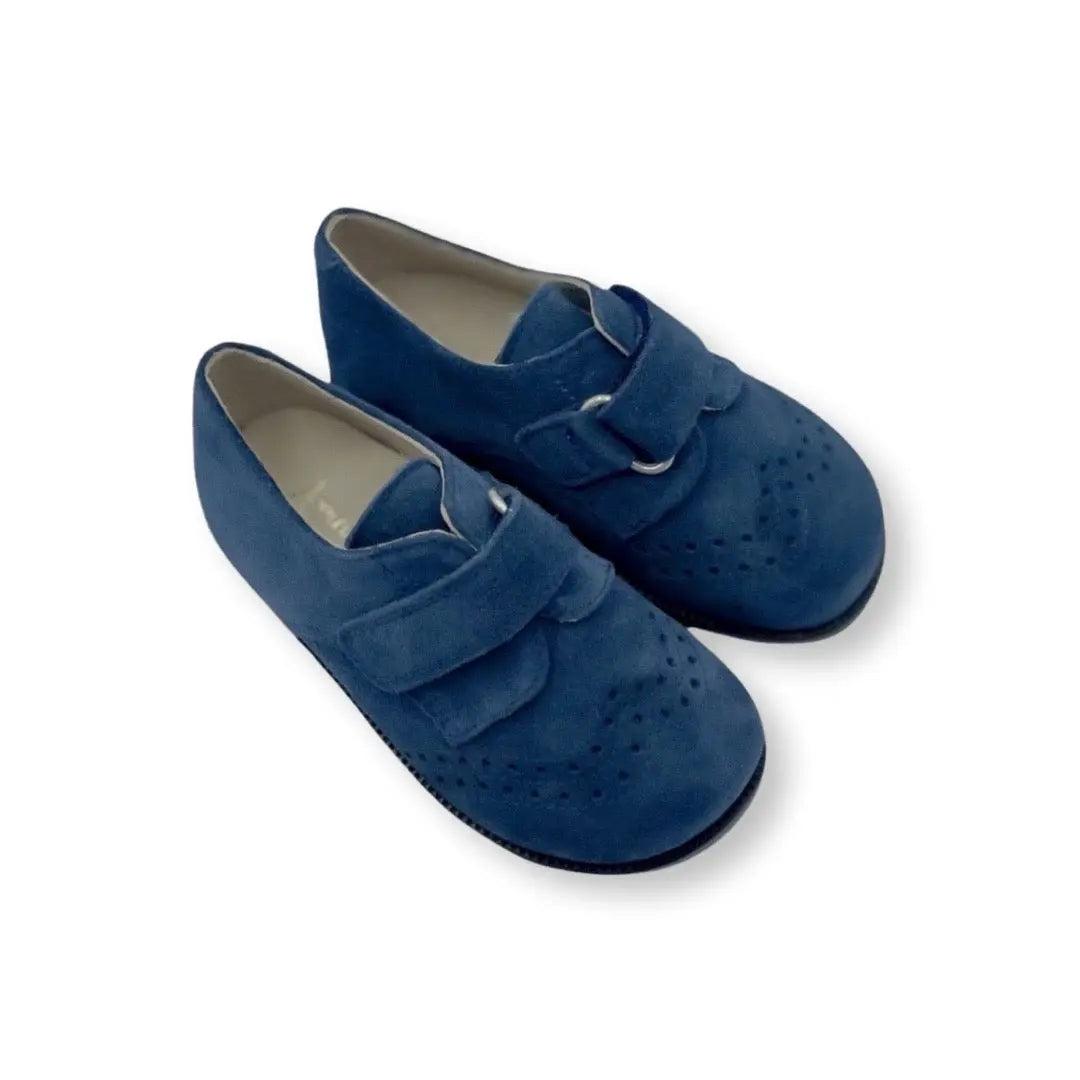 Christian- Navy Suede Boy Dress Shoes - Amati Steps