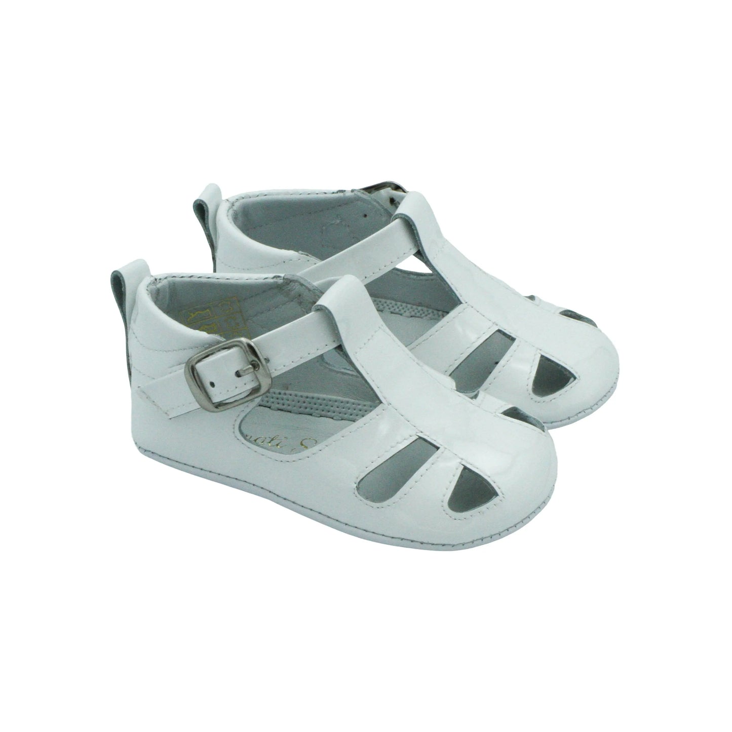 Cruz - White Patent Leather Baby Sandals - Amati Steps