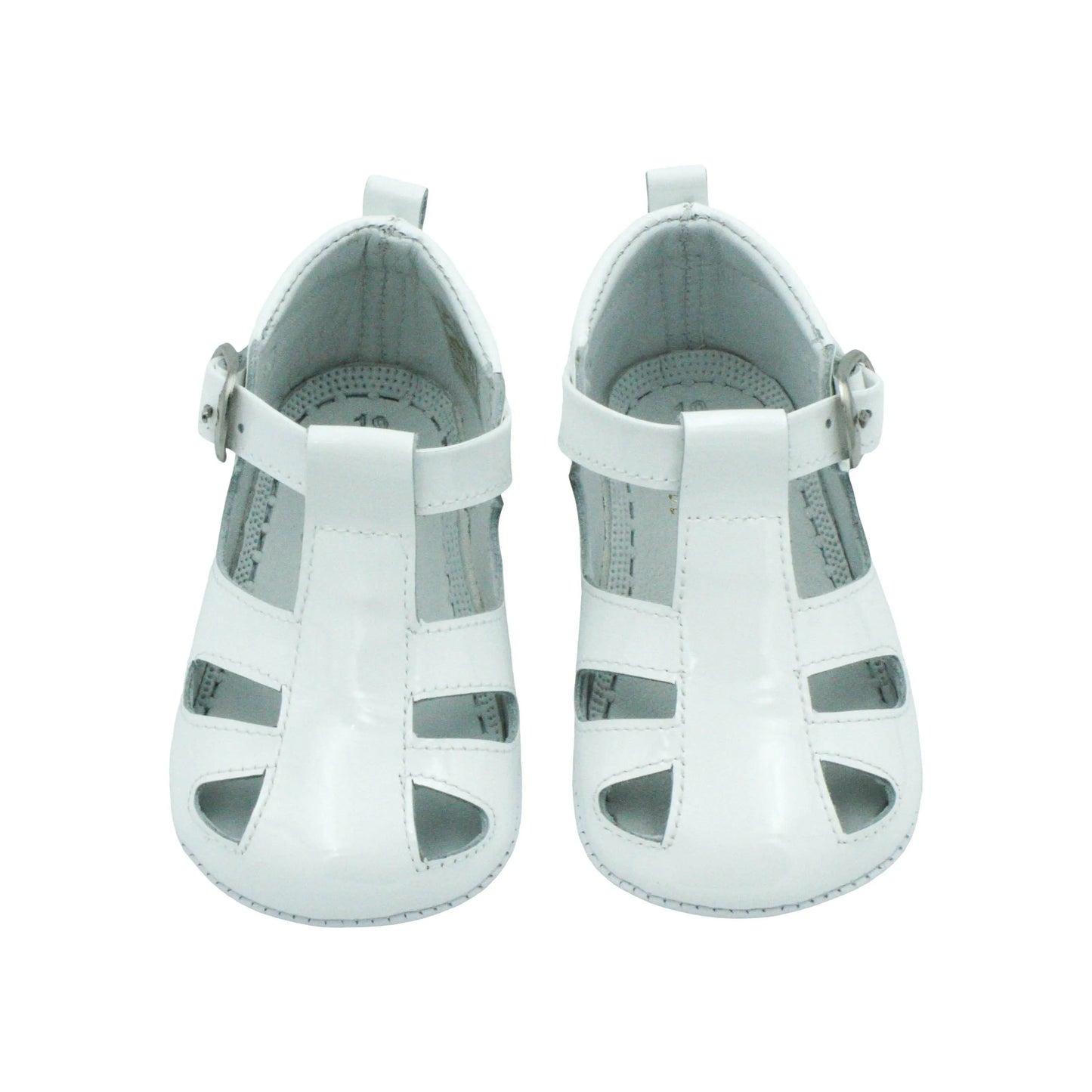 Cruz - White Patent Leather Baby Sandals - Amati Steps