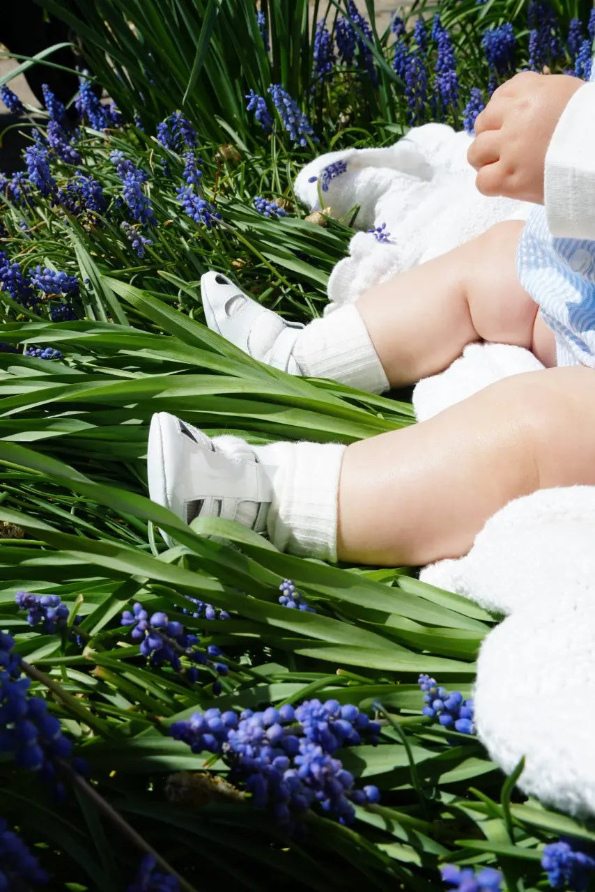 Cruz - White Patent Leather Baby Sandals - Amati Steps