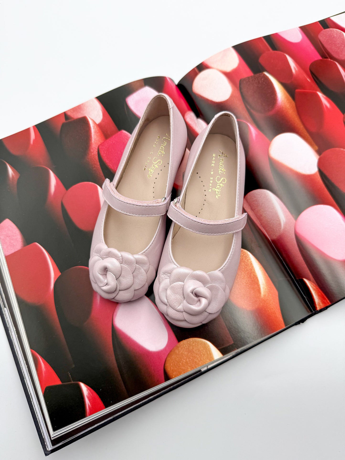 Camille- Pink Sheen Leather Mary Jane Shoes - Amati Steps