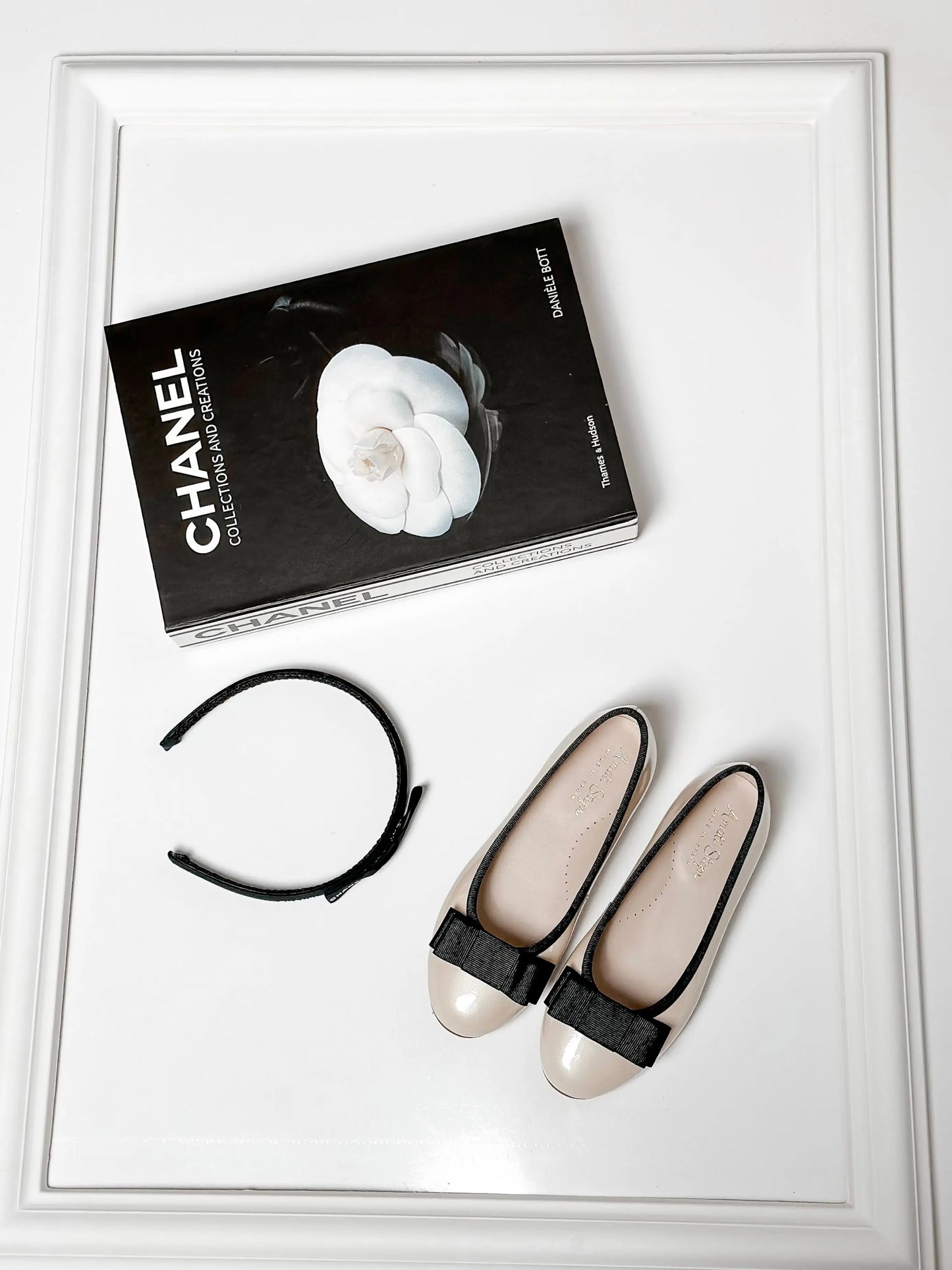 Emma- Ivory Patent Leather Ballerina Flat Shoes - Amati Steps