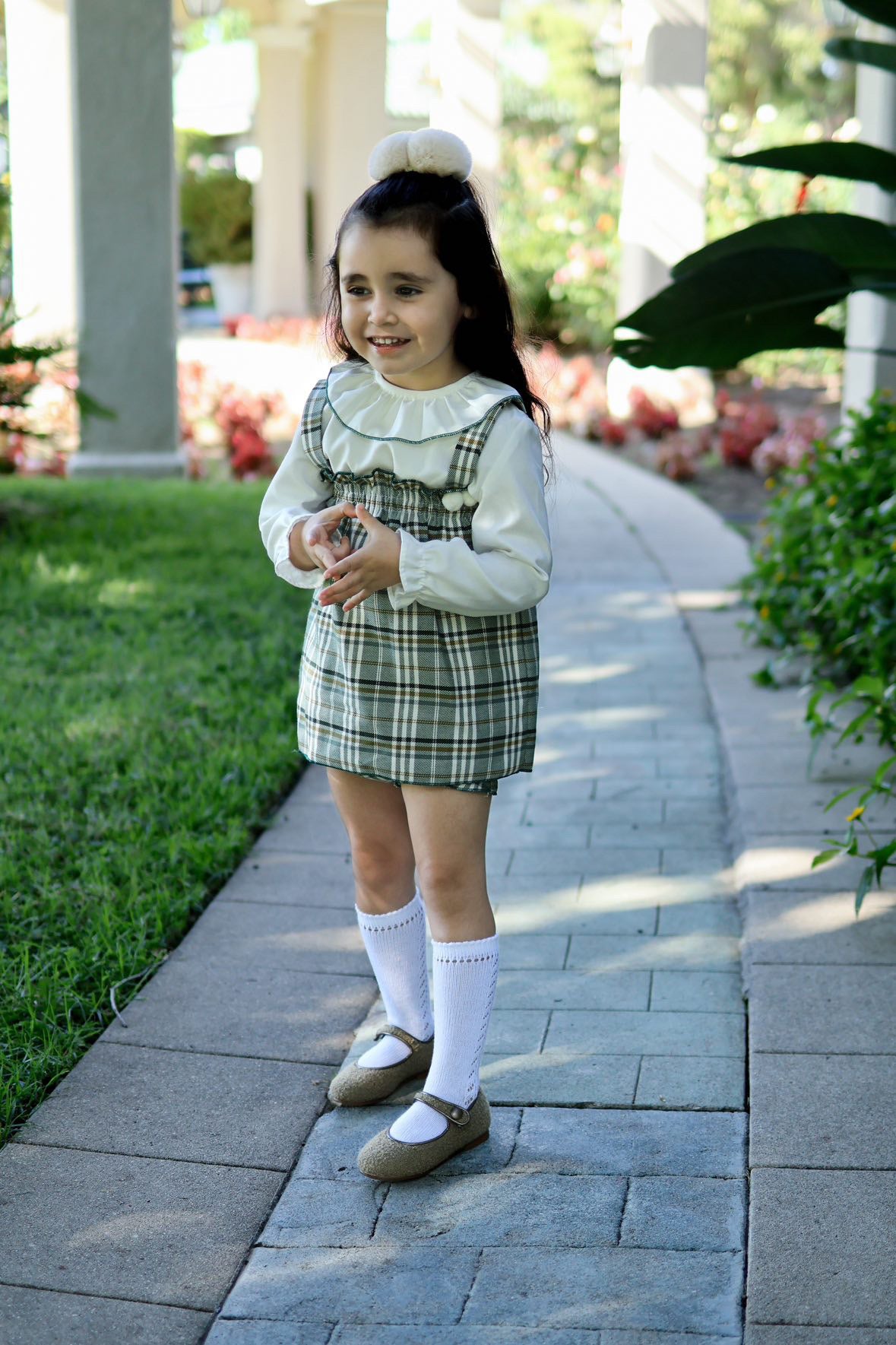 Charlotte- Taupe Bouclé Mary Jane Shoes - Amati Steps