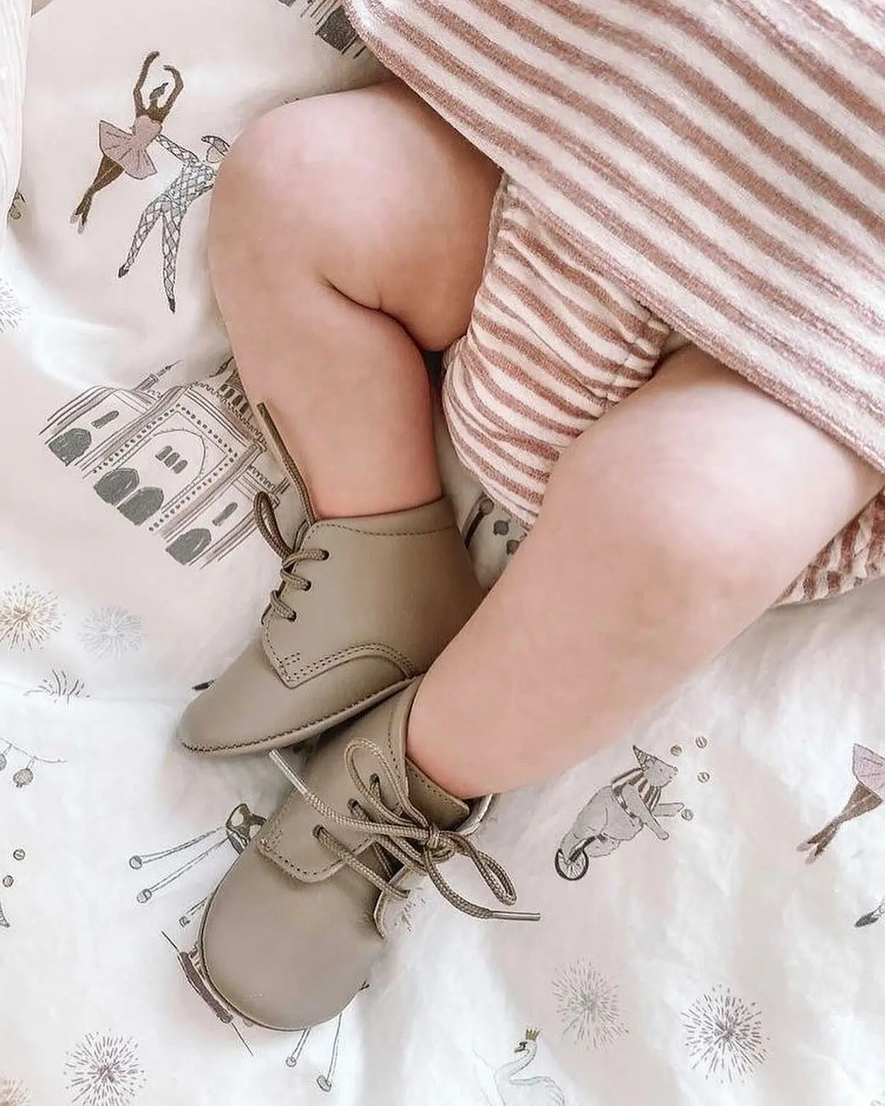Gabriel- Beige Leather Baby Booties - Amati Steps