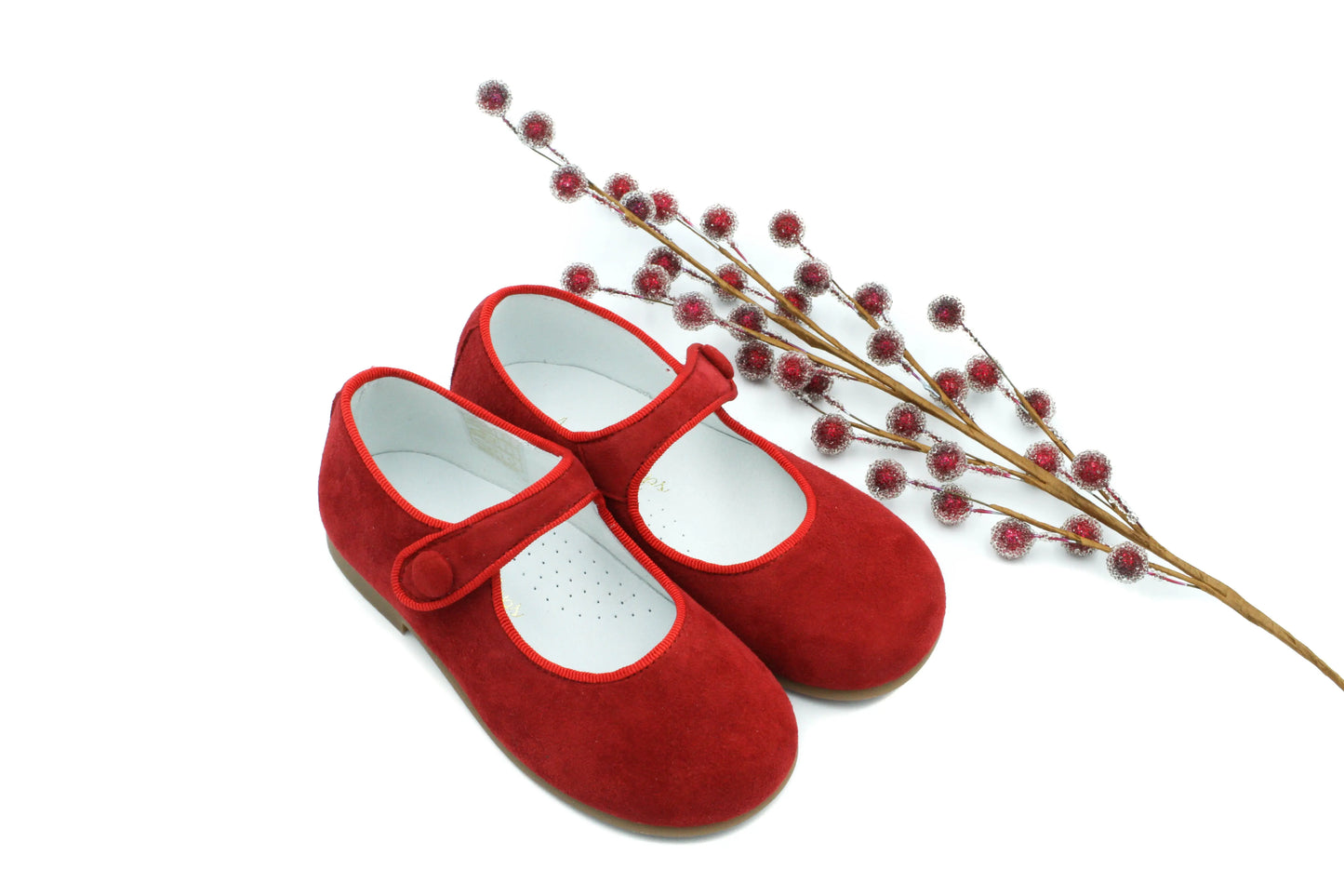 Giselle- Red Suede Mary Jane Shoes - Amati Steps