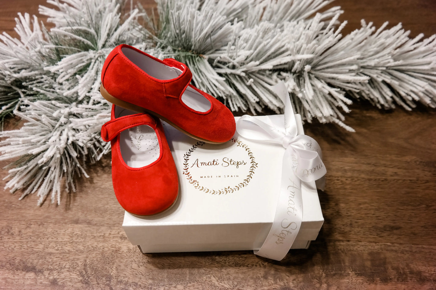 Giselle- Red Suede Mary Jane Shoes - Amati Steps