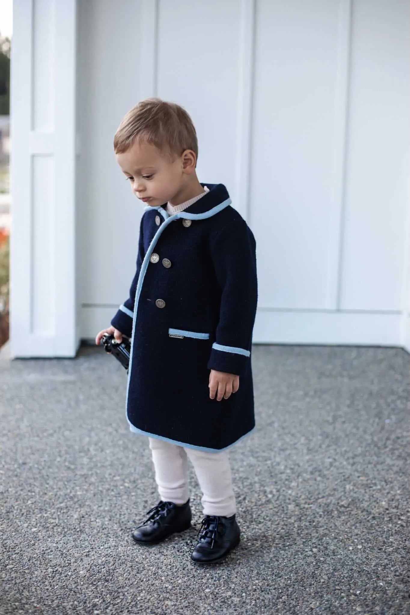 Henry- Dark Navy Leather Boy Boots - Amati Steps