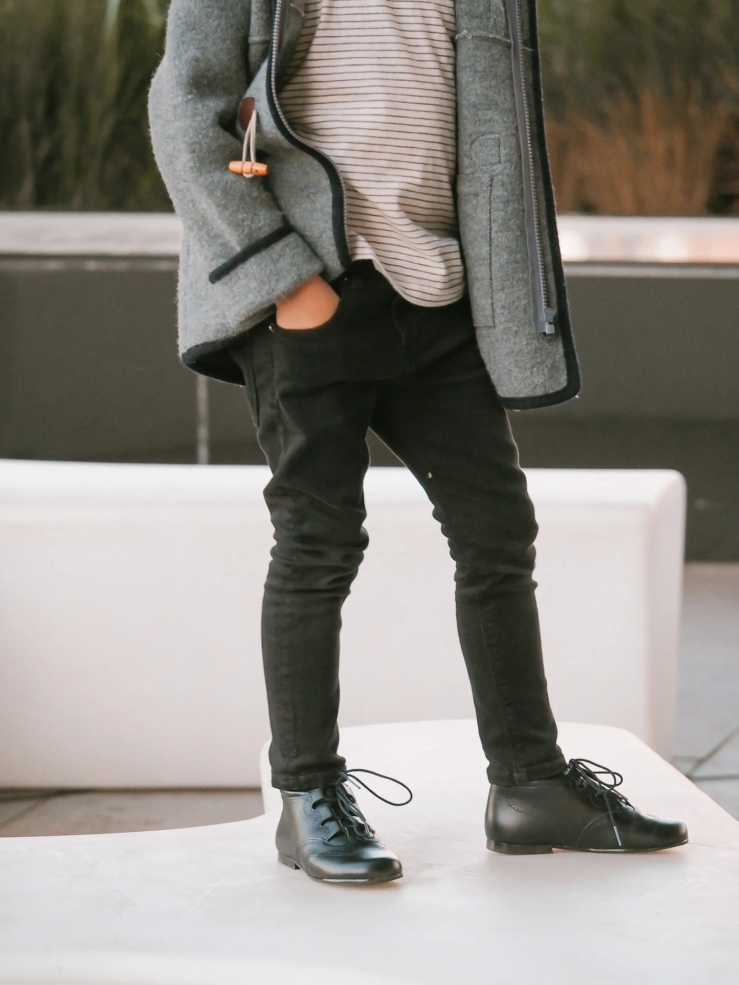 Henry- Dark Navy Leather Boy Boots - Amati Steps