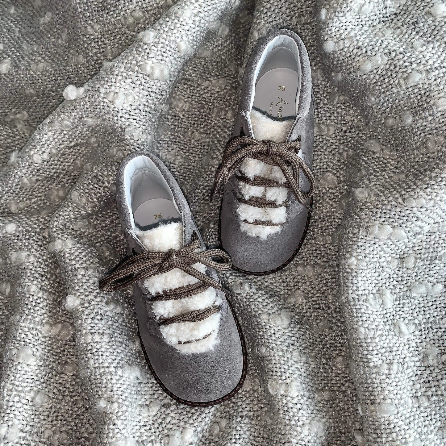 Hugo- Grey Suede Boy Boots - Amati Steps