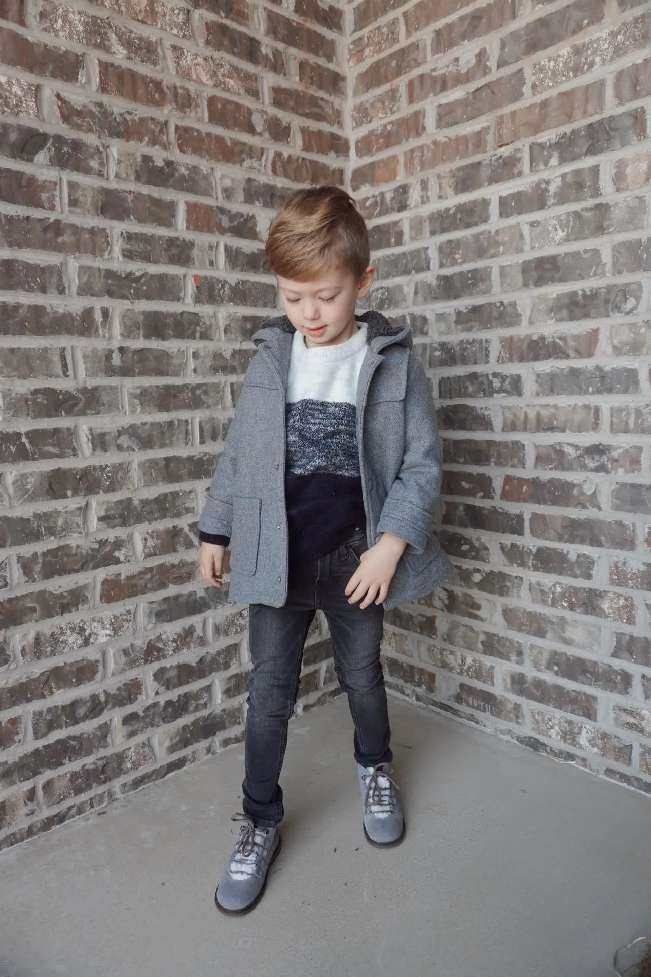 Hugo- Grey Suede Boy Boots - Amati Steps