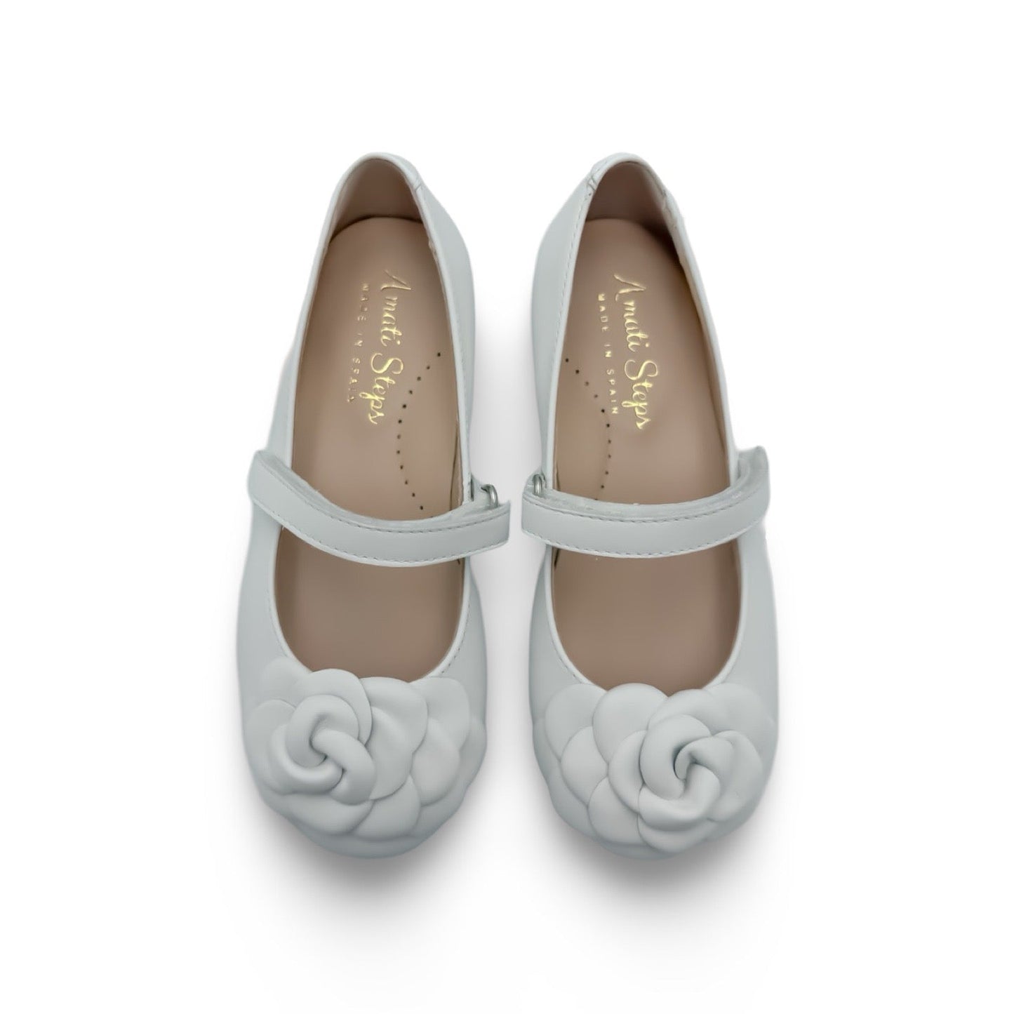 Camille- White Leather Mary Jane Shoes - Amati Steps