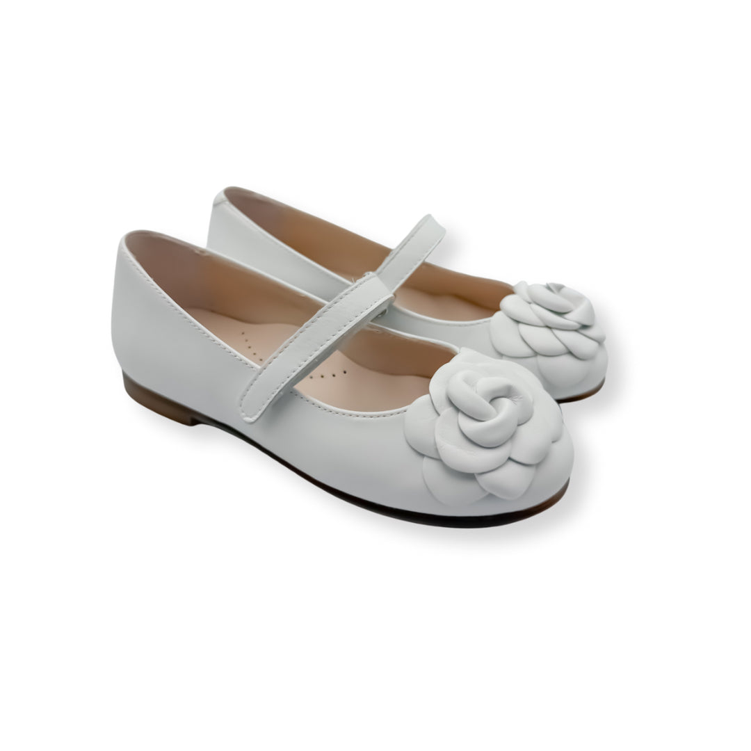 Camille- White Leather Mary Jane Shoes - Amati Steps