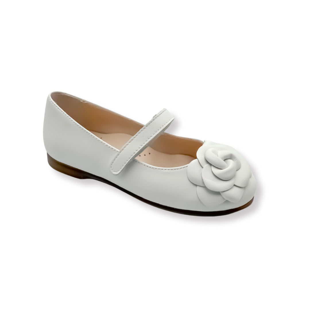 Camille- White Leather Mary Jane Shoes - Amati Steps