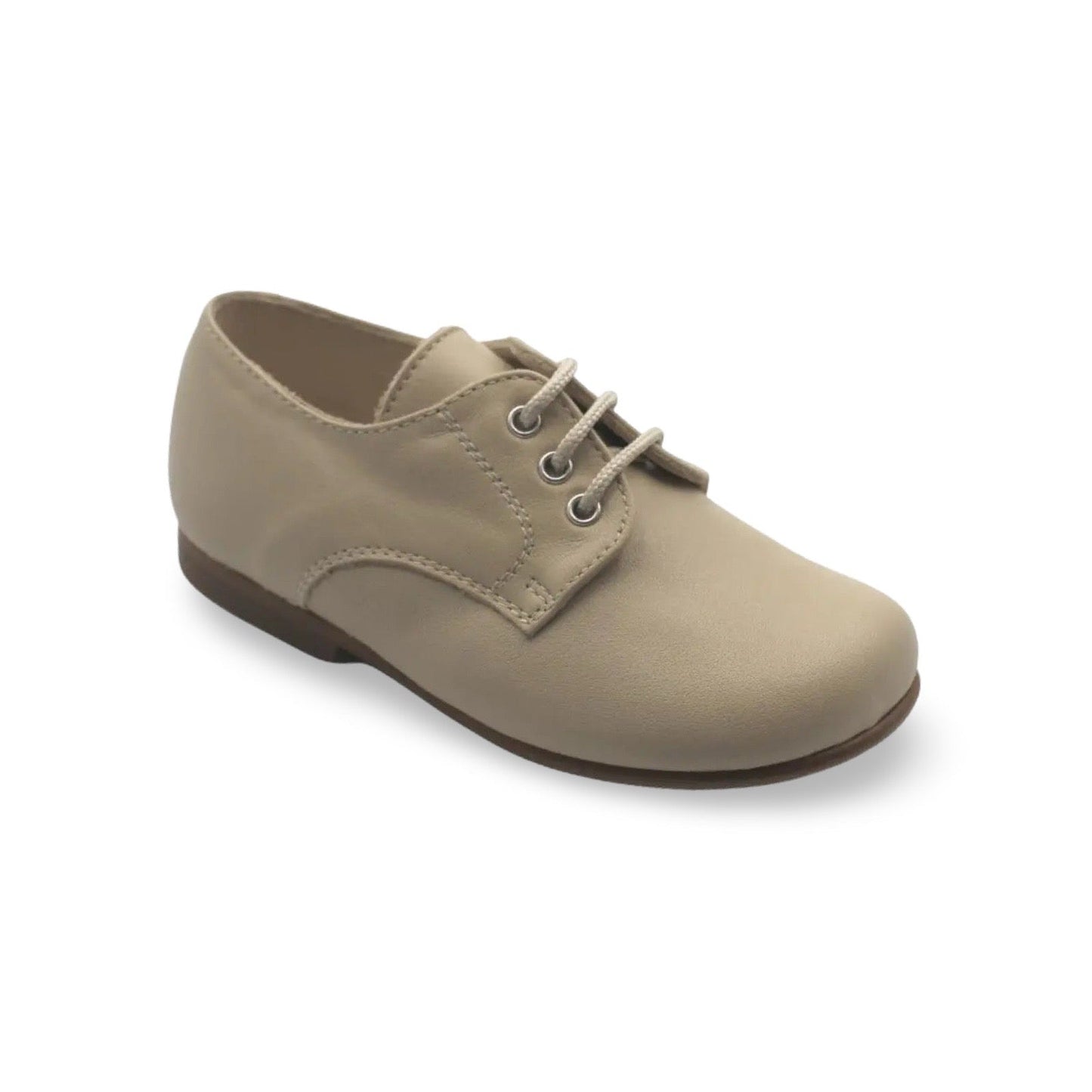 Jacob- Beige Leather Boy Oxford Shoes - Amati Steps