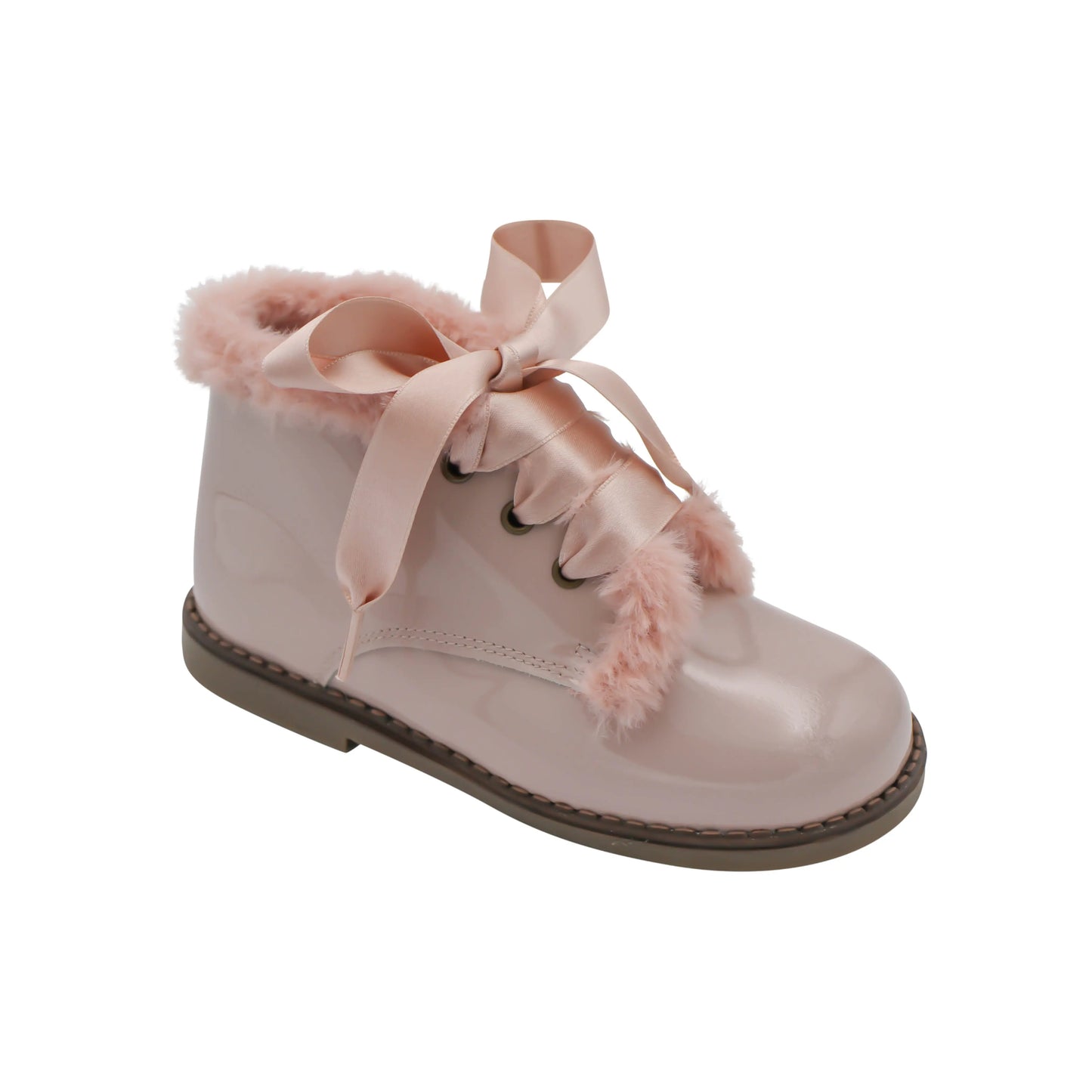 Jazmine- Pink Patent Leather Boots - Amati Steps
