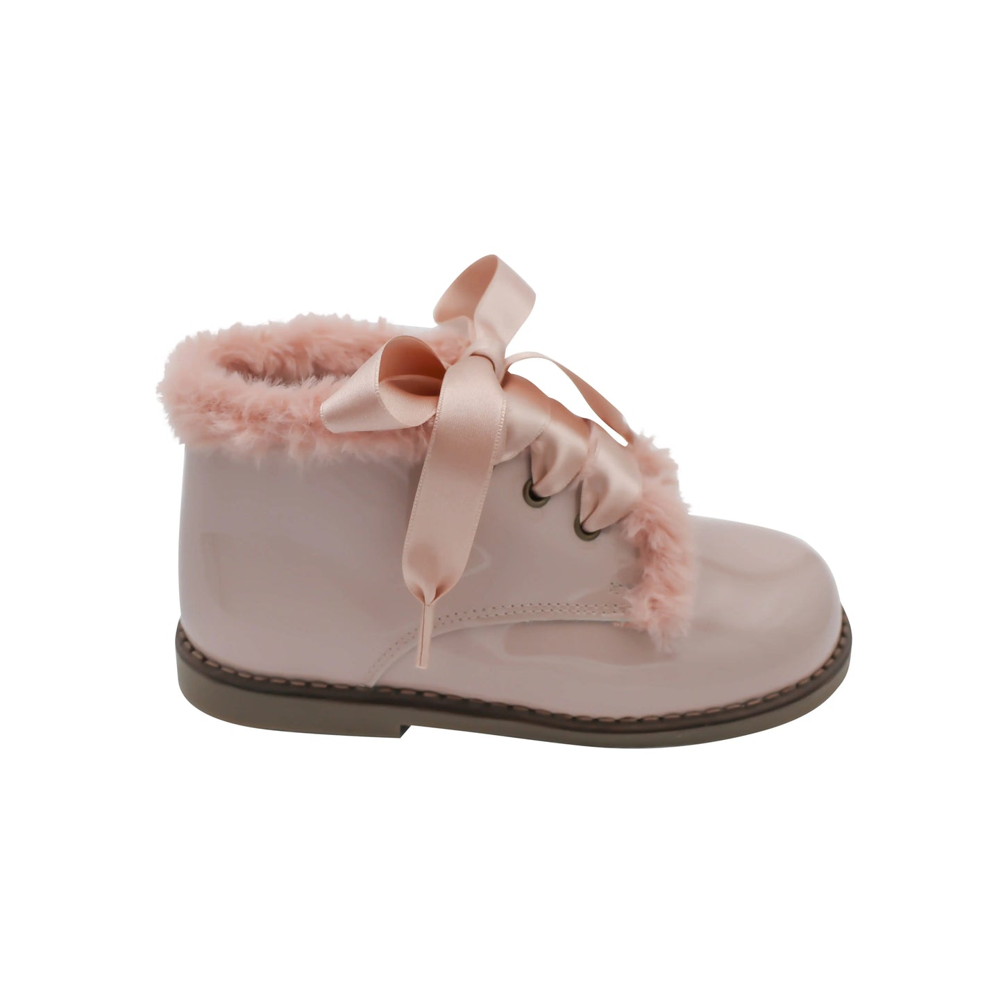 Jazmine- Pink Patent Leather Boots - Amati Steps