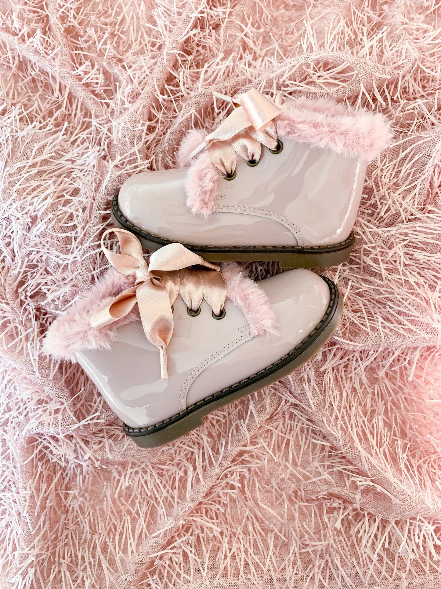 Jazmine- Pink Patent Leather Boots - Amati Steps