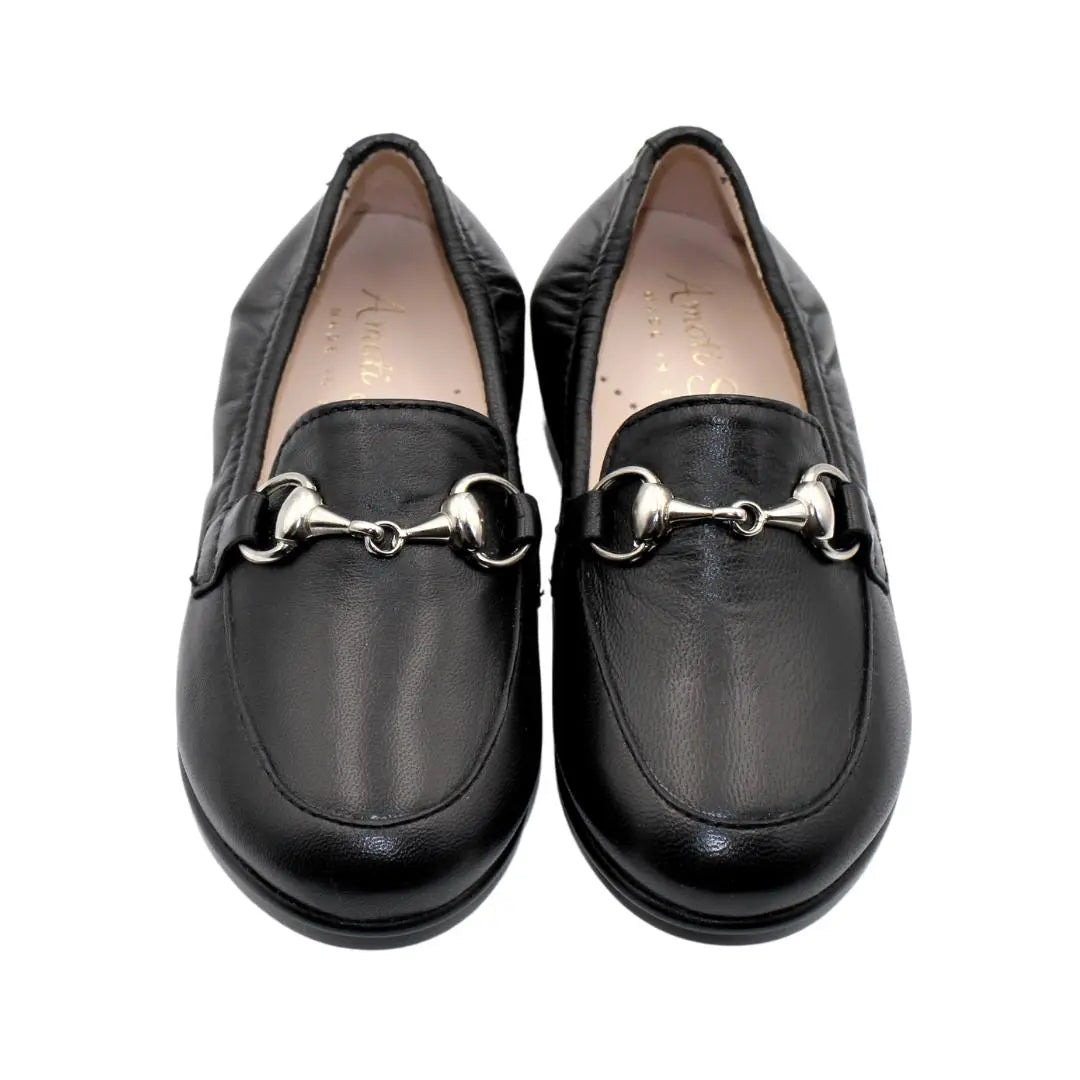 Julian- Black Leather Loafer Shoes - Amati Steps