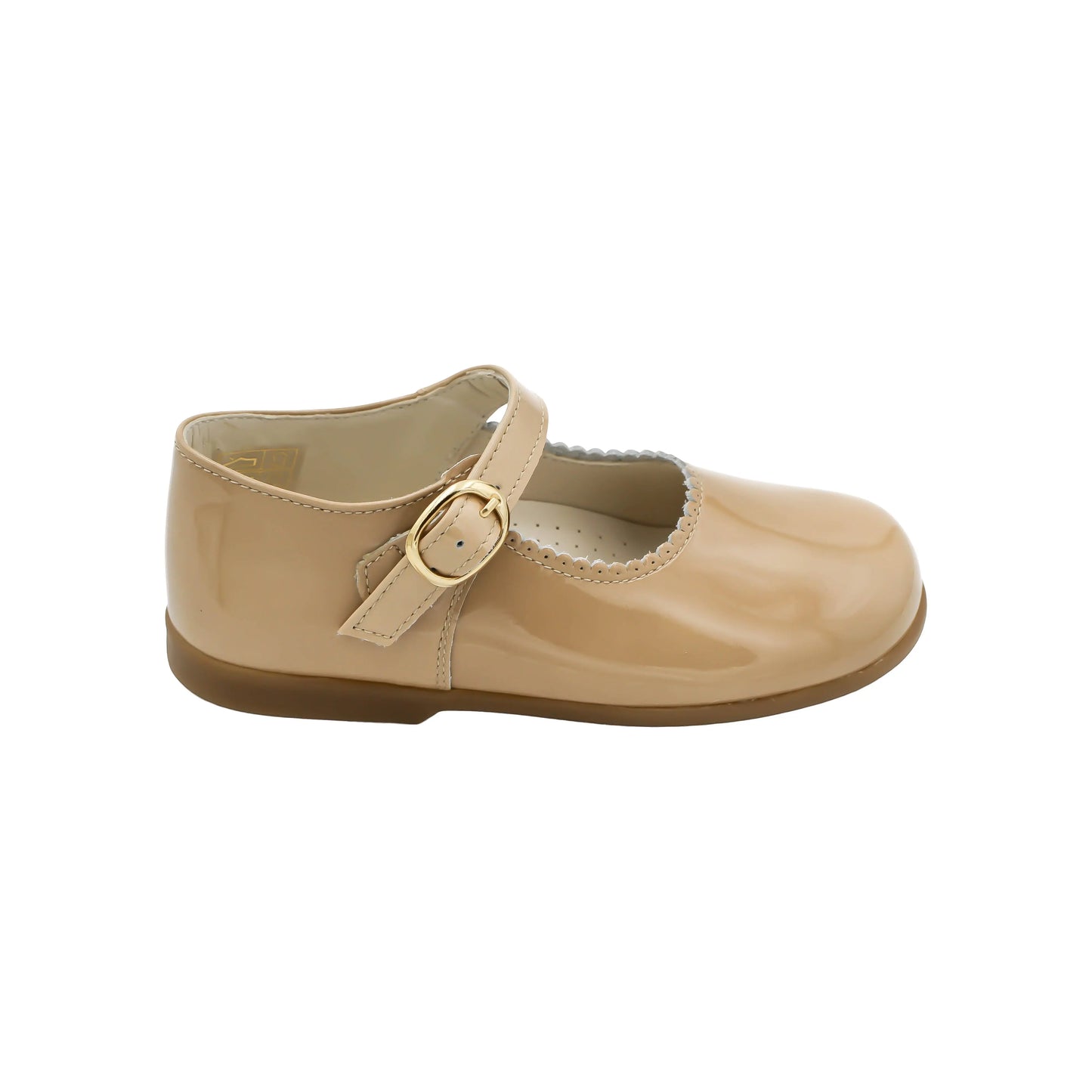 Layla - Tan Patent Leather Mary Jane Shoes - Amati Steps