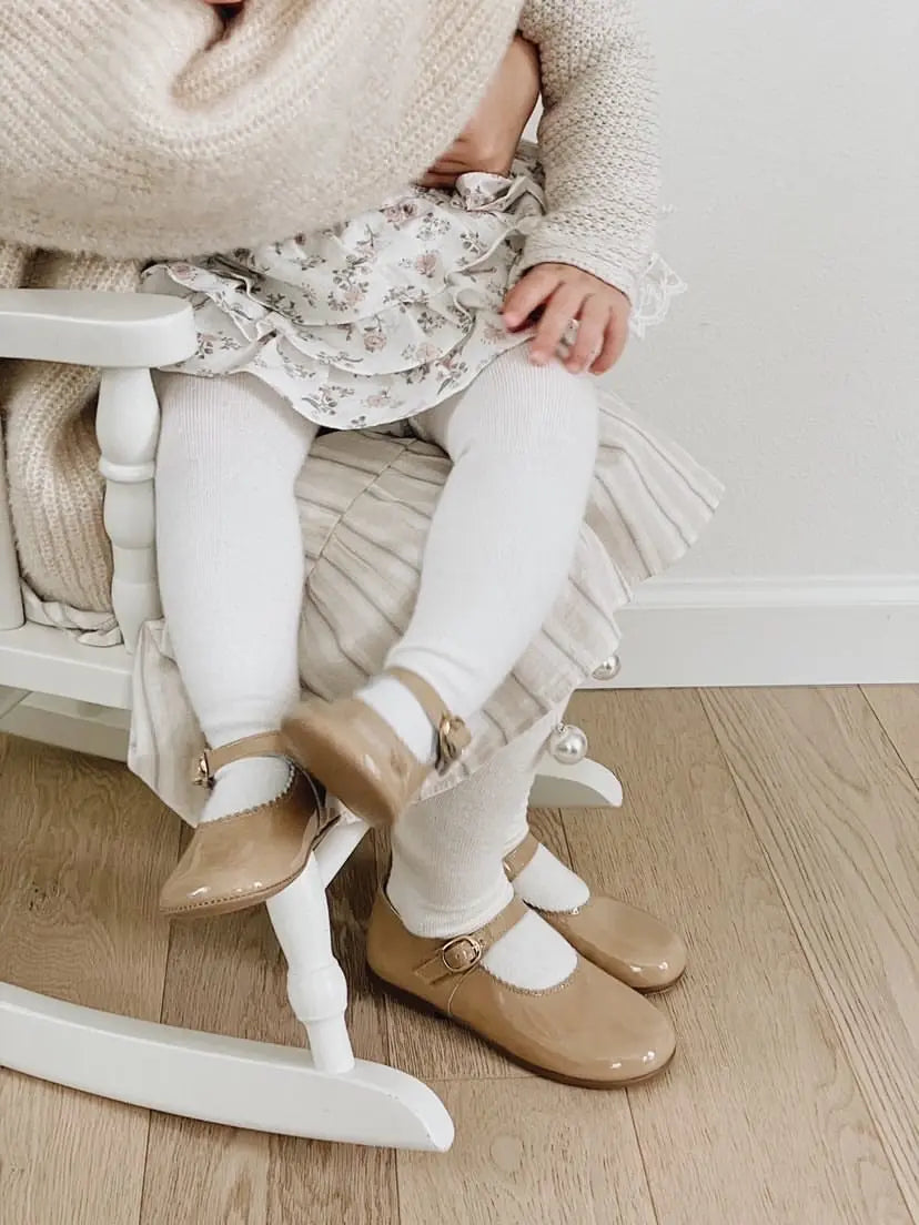 Layla - Tan Patent Leather Mary Jane Shoes - Amati Steps